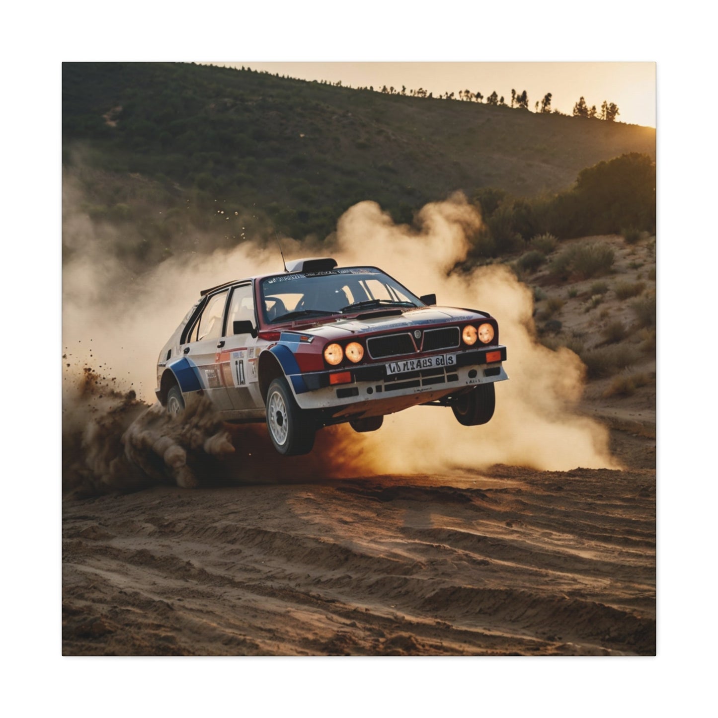 Delta Flight Canvas Print β Lancia Delta Integrale Rally Art | Airborne WRC Wall Decor - BTS Canvas