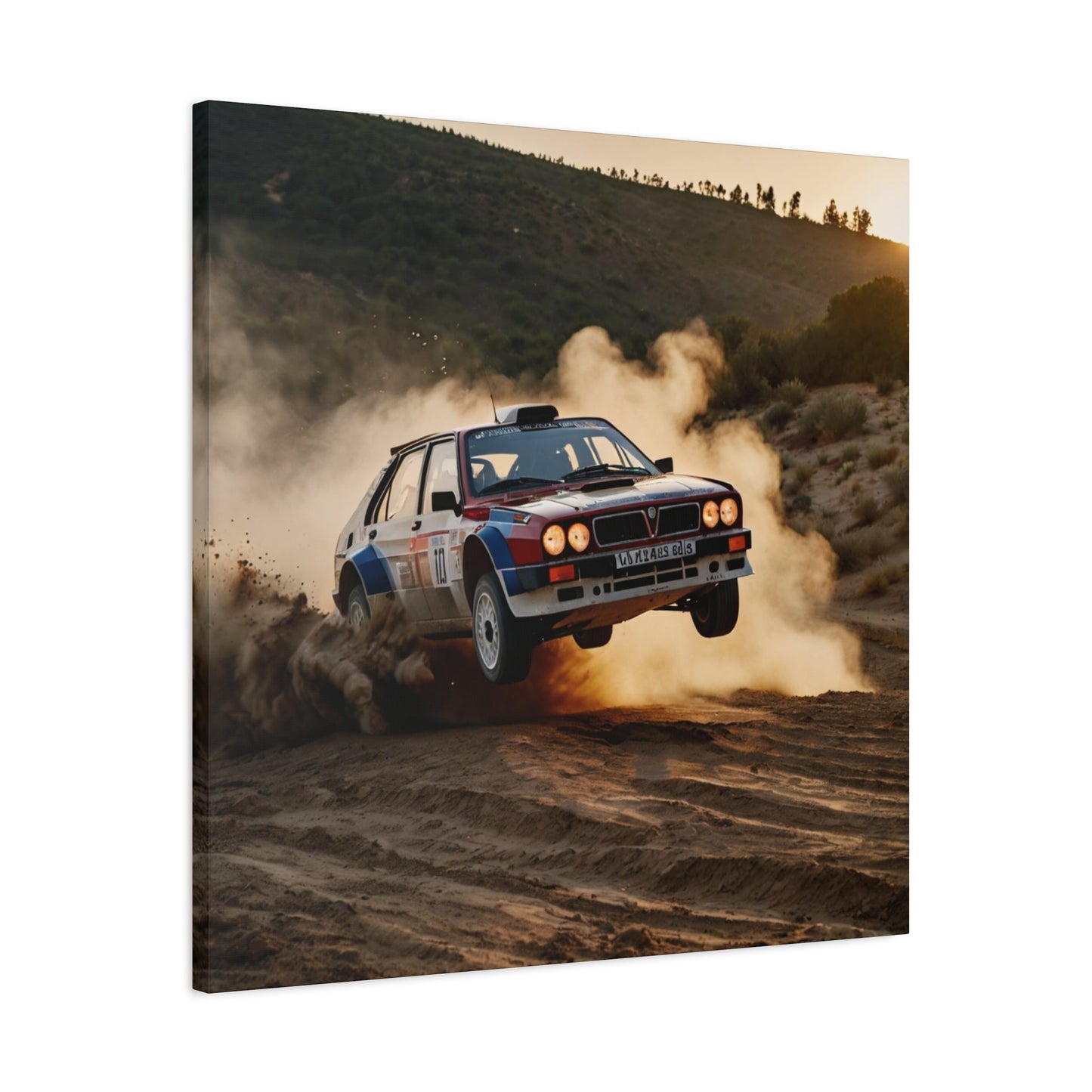 Delta Flight Canvas Print β Lancia Delta Integrale Rally Art | Airborne WRC Wall Decor - BTS Canvas