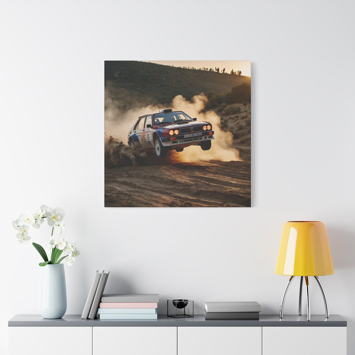 Delta Flight Canvas Print β Lancia Delta Integrale Rally Art | Airborne WRC Wall Decor - BTS Canvas