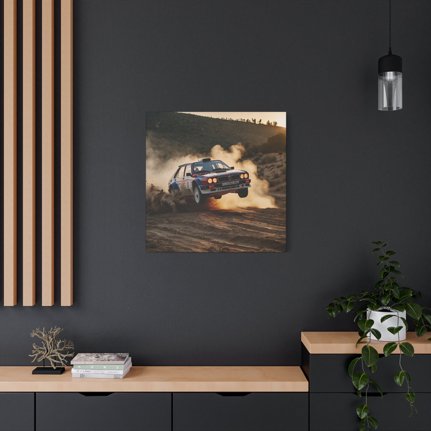 Delta Flight Canvas Print β Lancia Delta Integrale Rally Art | Airborne WRC Wall Decor - BTS Canvas