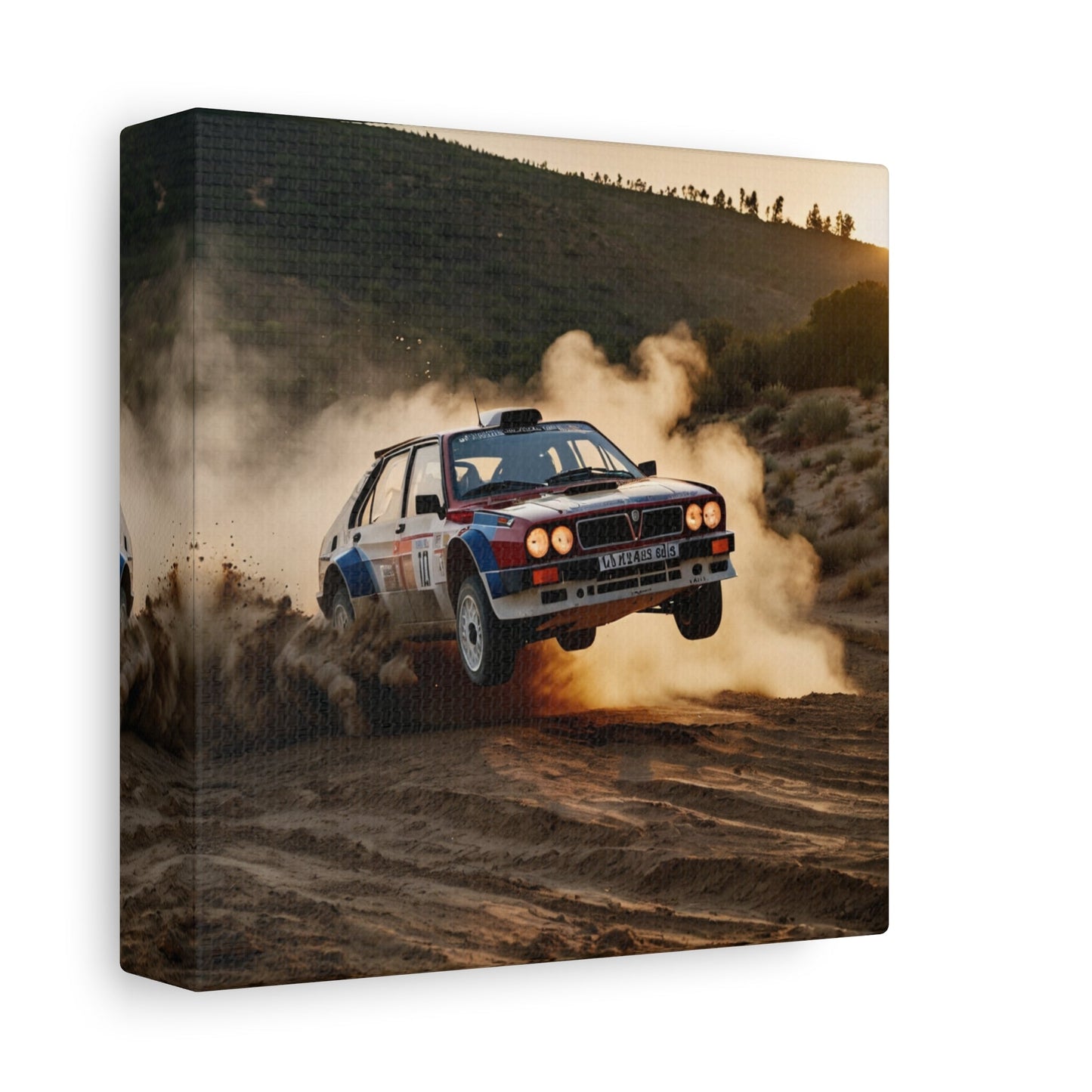 Delta Flight Canvas Print β Lancia Delta Integrale Rally Art | Airborne WRC Wall Decor - BTS Canvas