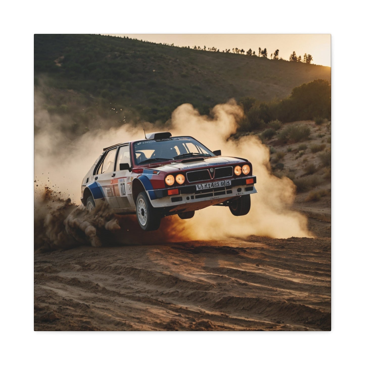 Delta Flight Canvas Print β Lancia Delta Integrale Rally Art | Airborne WRC Wall Decor - BTS Canvas