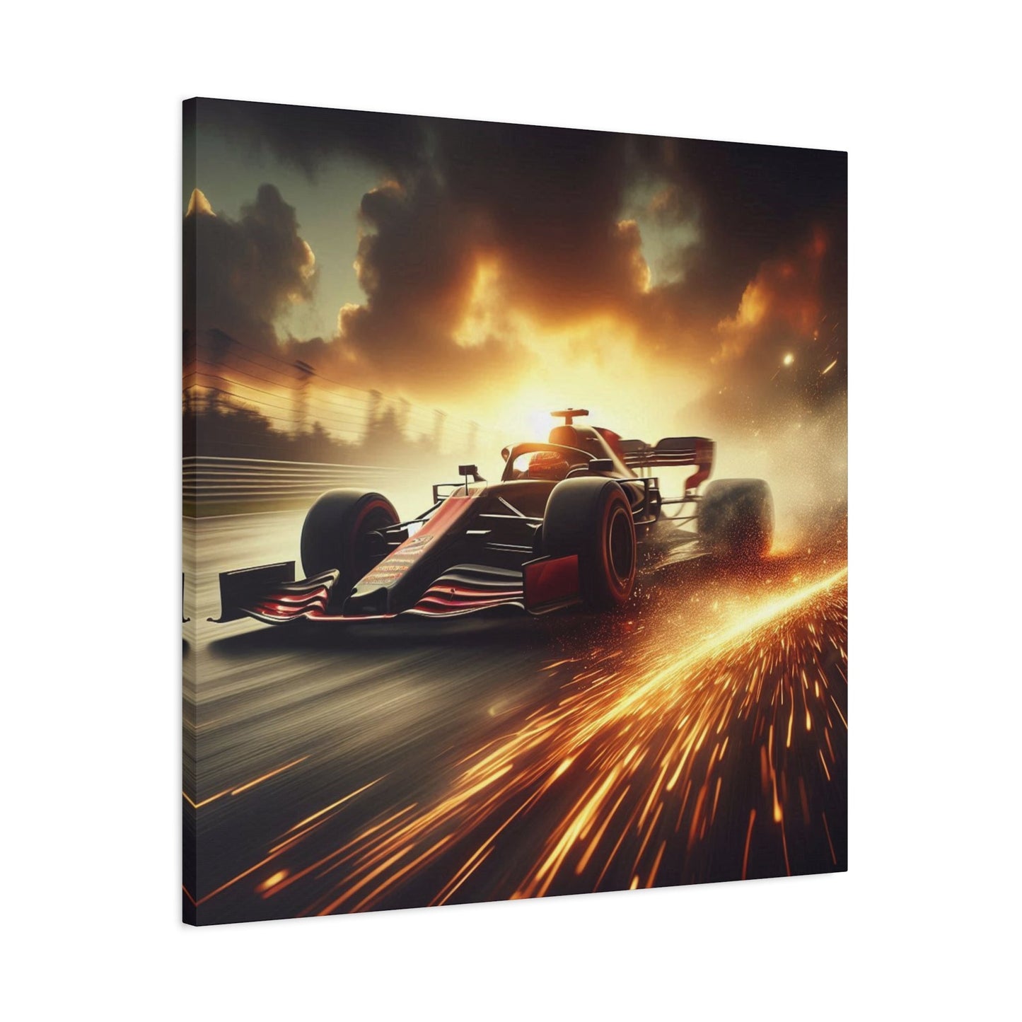 π Golden Drift Canvas Print β Formula 1 Racing Sparks Art | High - Speed Wall Decor - BTS Canvas