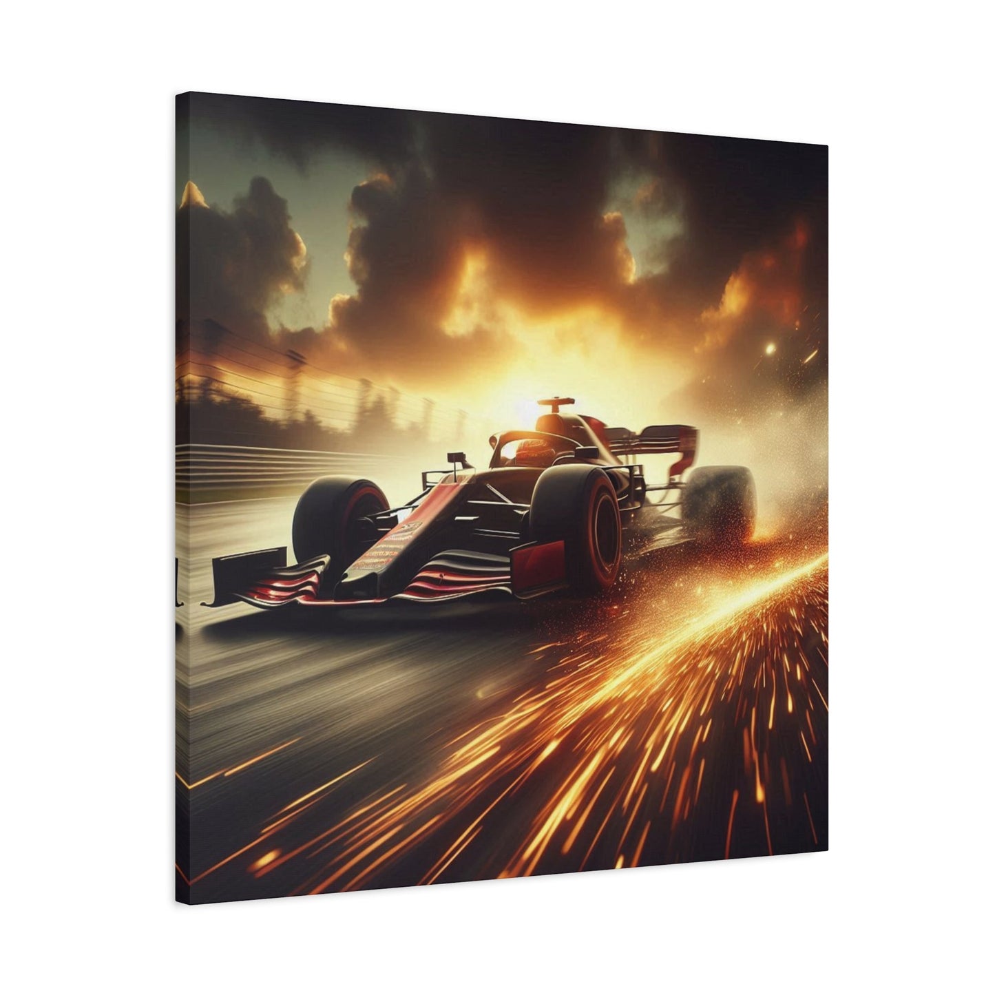 π Golden Drift Canvas Print β Formula 1 Racing Sparks Art | High - Speed Wall Decor - BTS Canvas