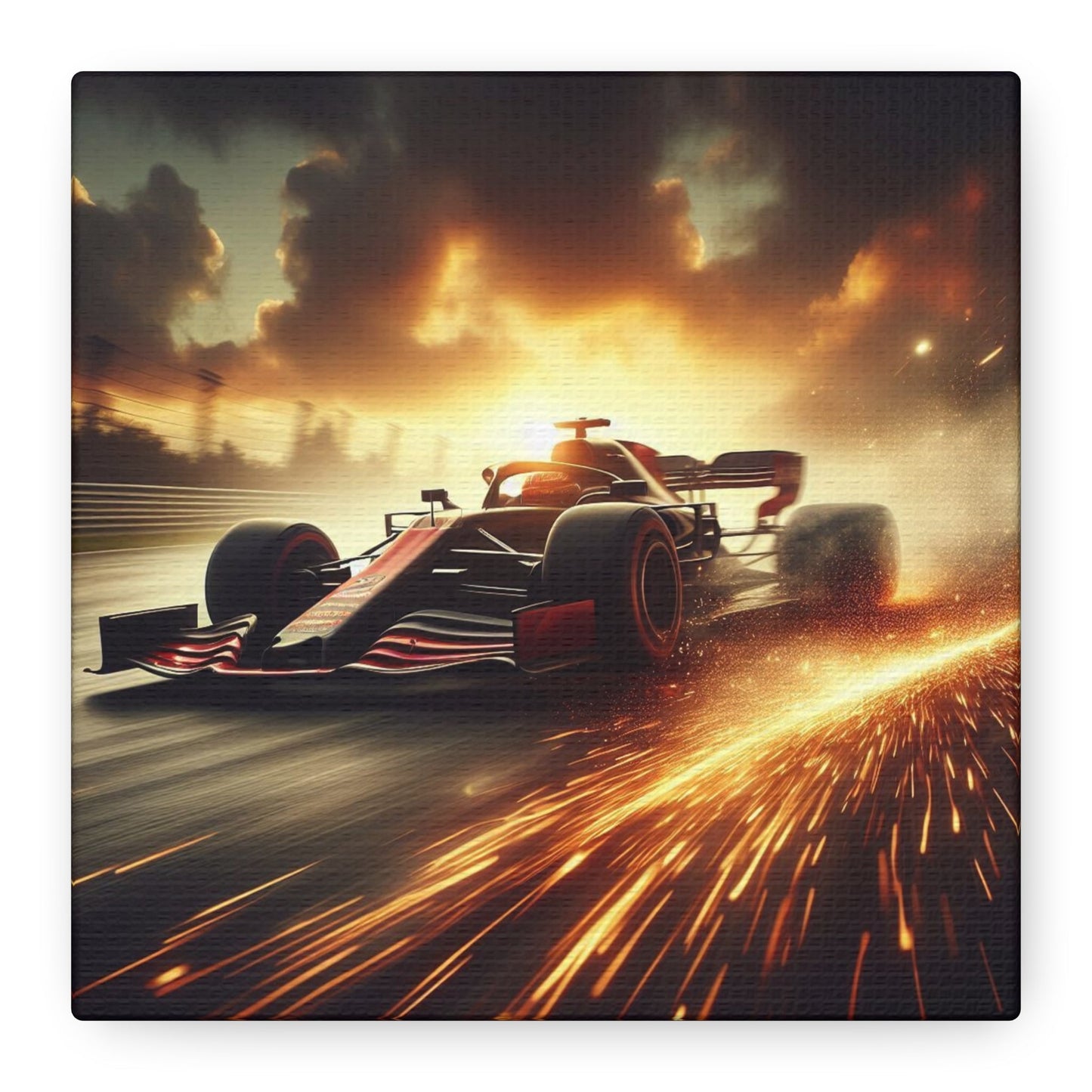 π Golden Drift Canvas Print β Formula 1 Racing Sparks Art | High - Speed Wall Decor - BTS Canvas