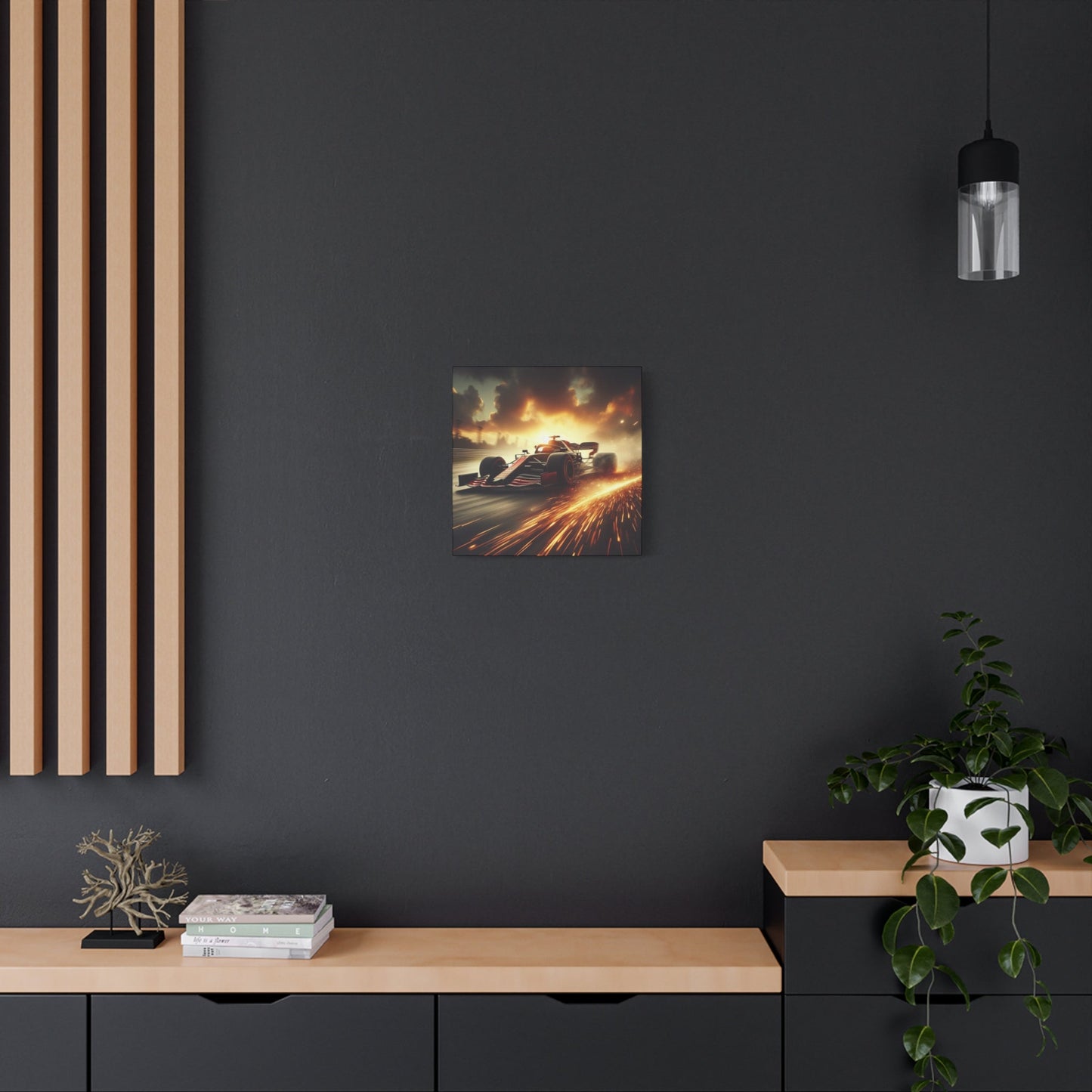π Golden Drift Canvas Print β Formula 1 Racing Sparks Art | High - Speed Wall Decor - BTS Canvas