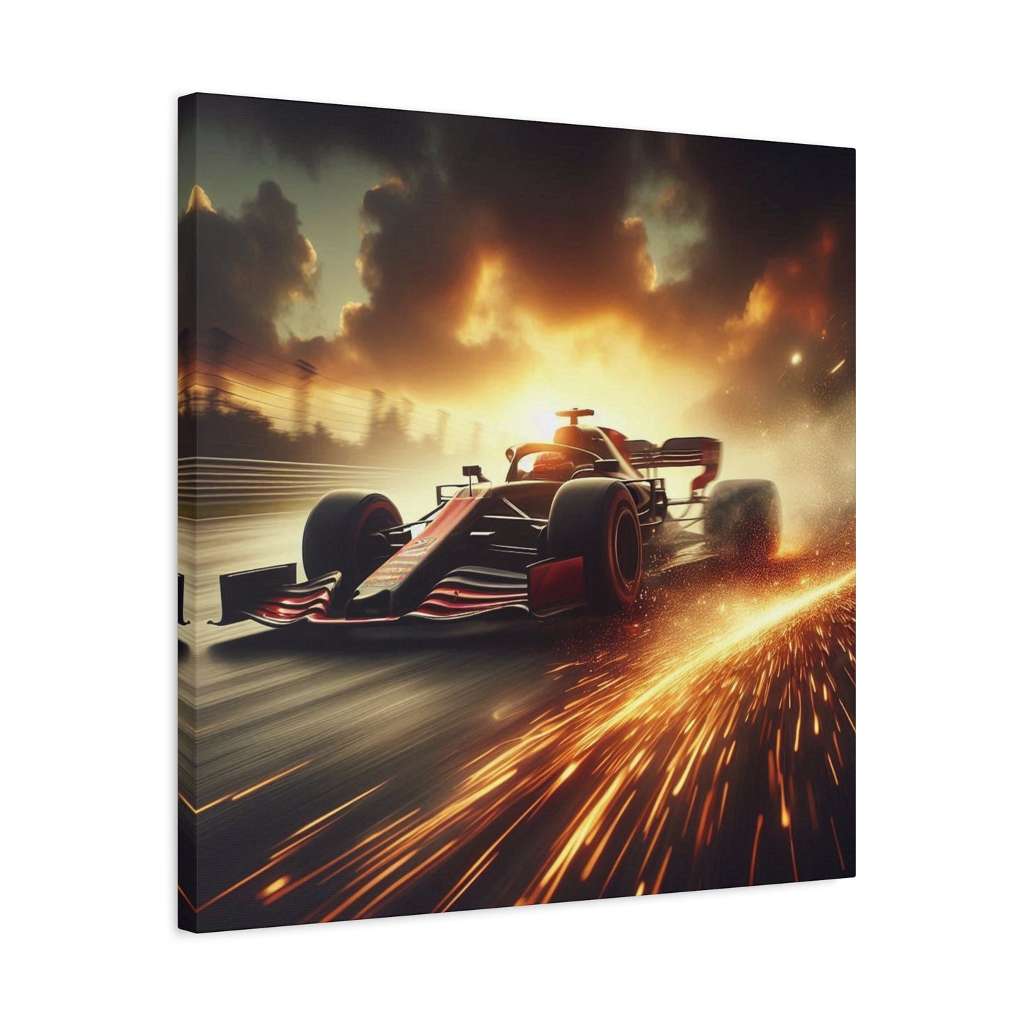 π Golden Drift Canvas Print β Formula 1 Racing Sparks Art | High - Speed Wall Decor - BTS Canvas