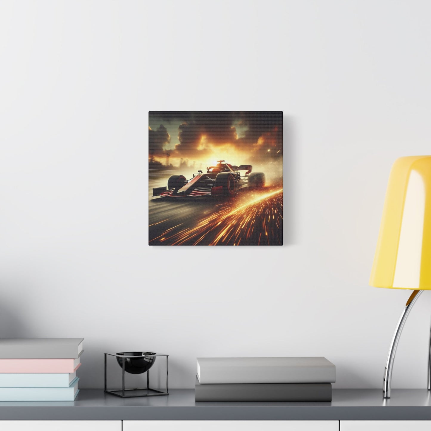 π Golden Drift Canvas Print β Formula 1 Racing Sparks Art | High - Speed Wall Decor - BTS Canvas