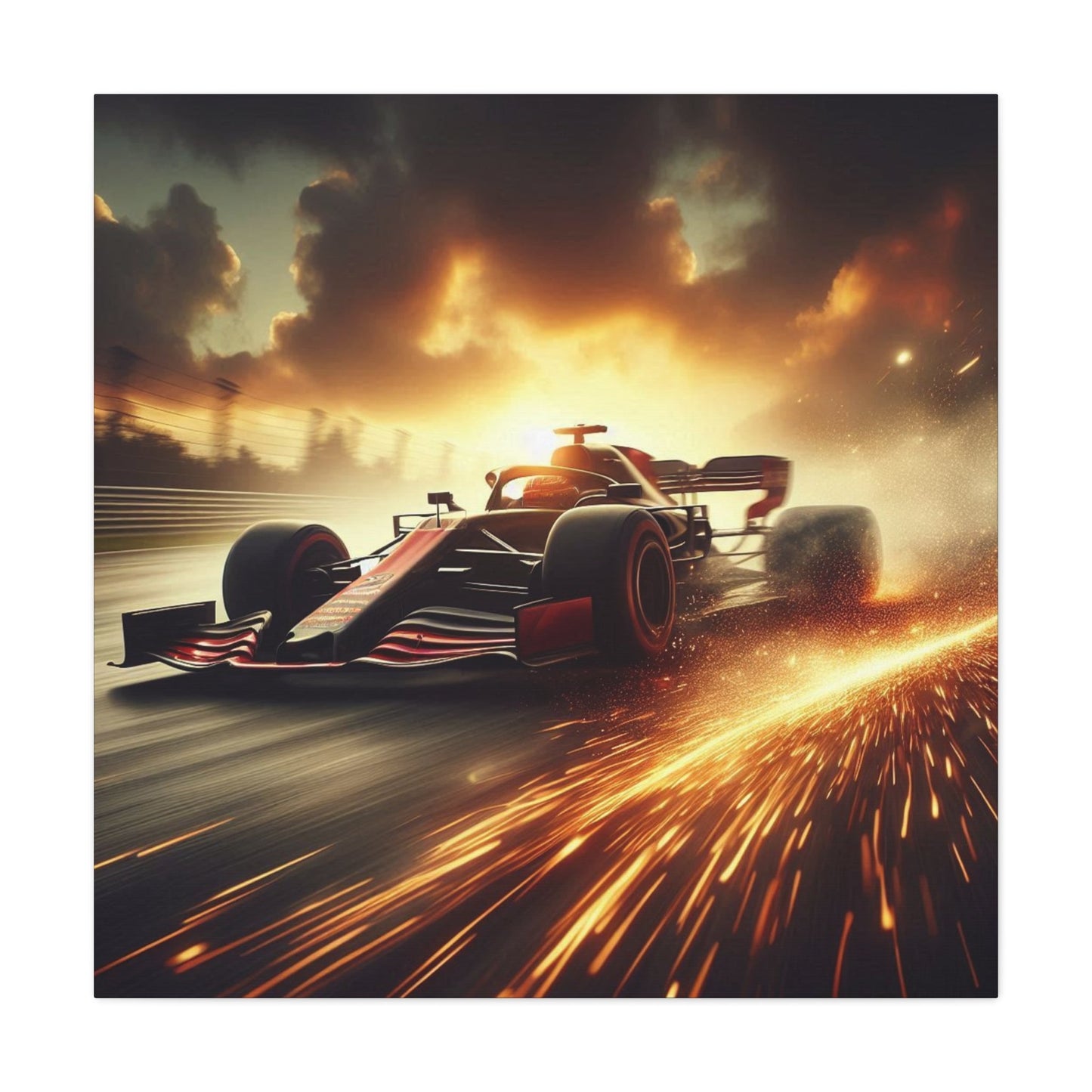 π Golden Drift Canvas Print β Formula 1 Racing Sparks Art | High - Speed Wall Decor - BTS Canvas