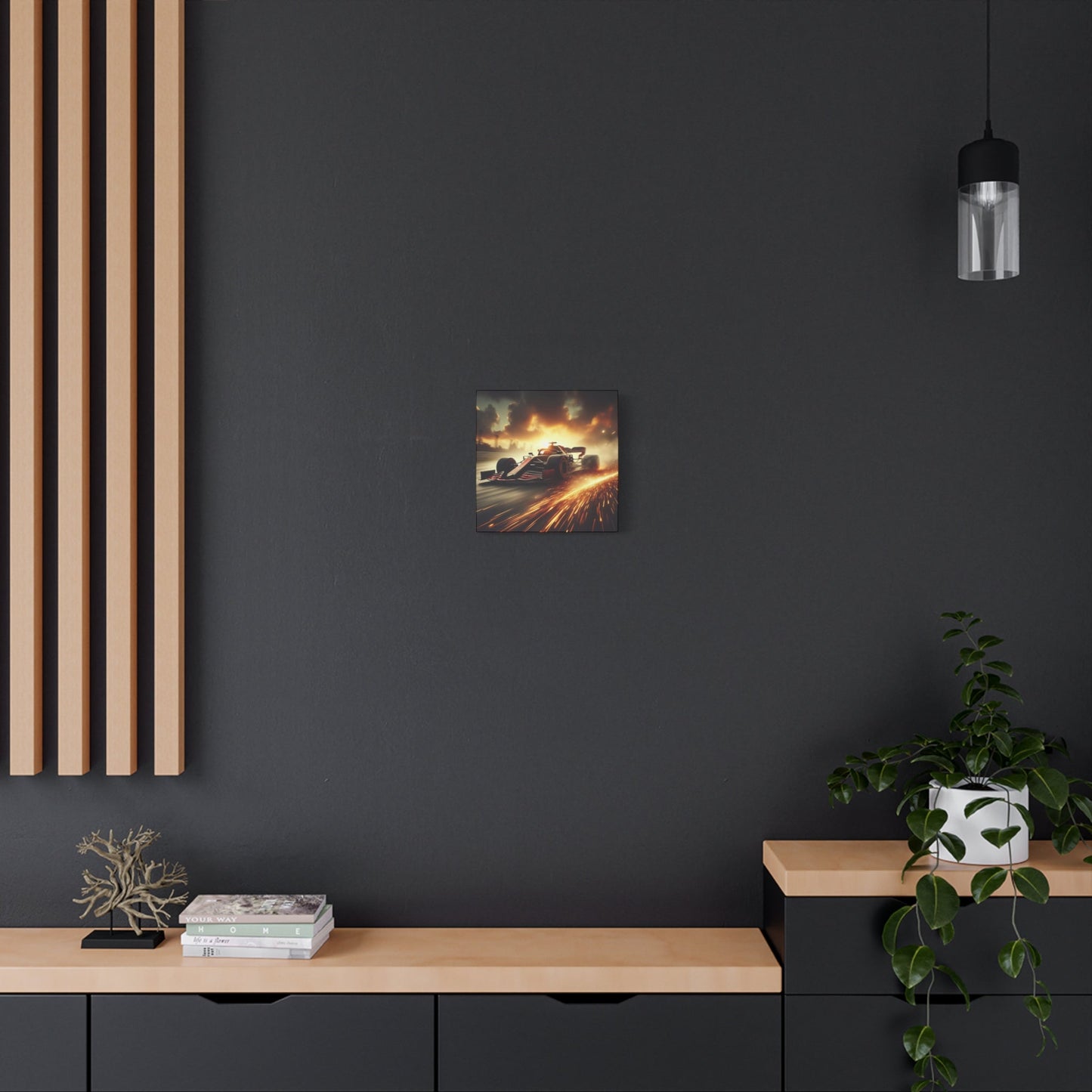 π Golden Drift Canvas Print β Formula 1 Racing Sparks Art | High - Speed Wall Decor - BTS Canvas