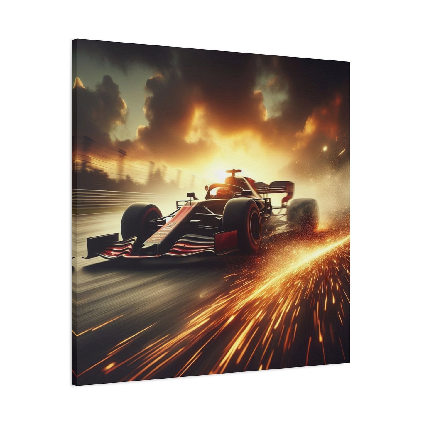 π Golden Drift Canvas Print β Formula 1 Racing Sparks Art | High - Speed Wall Decor - BTS Canvas