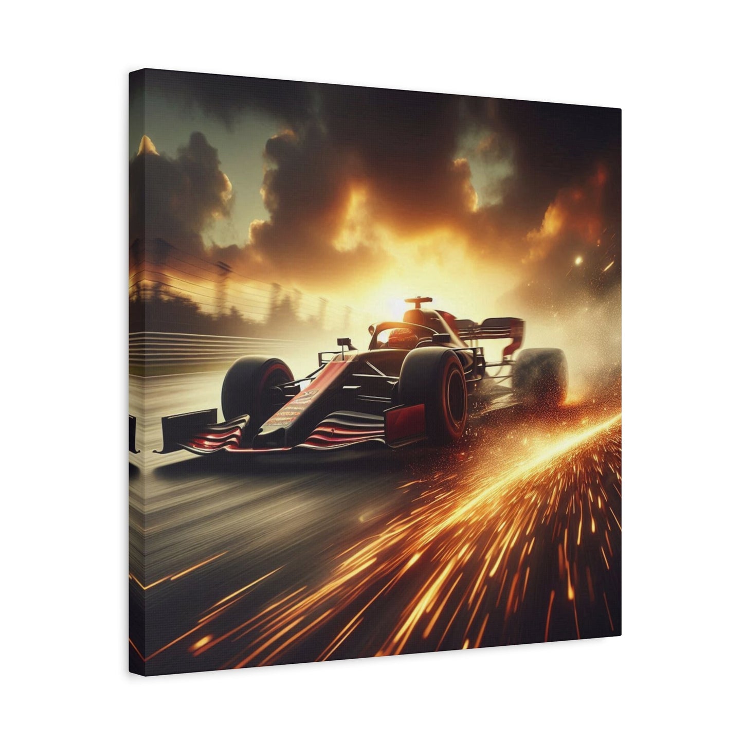 π Golden Drift Canvas Print β Formula 1 Racing Sparks Art | High - Speed Wall Decor - BTS Canvas
