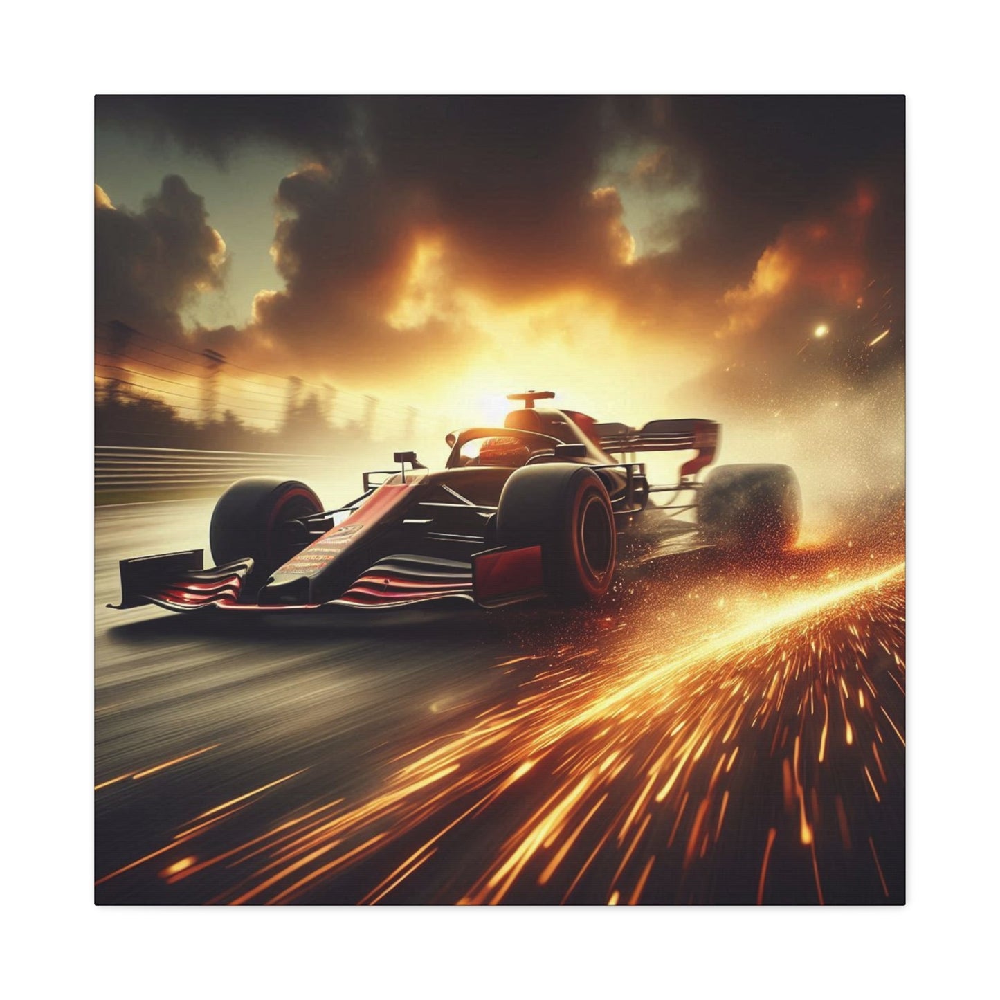 π Golden Drift Canvas Print β Formula 1 Racing Sparks Art | High - Speed Wall Decor - BTS Canvas