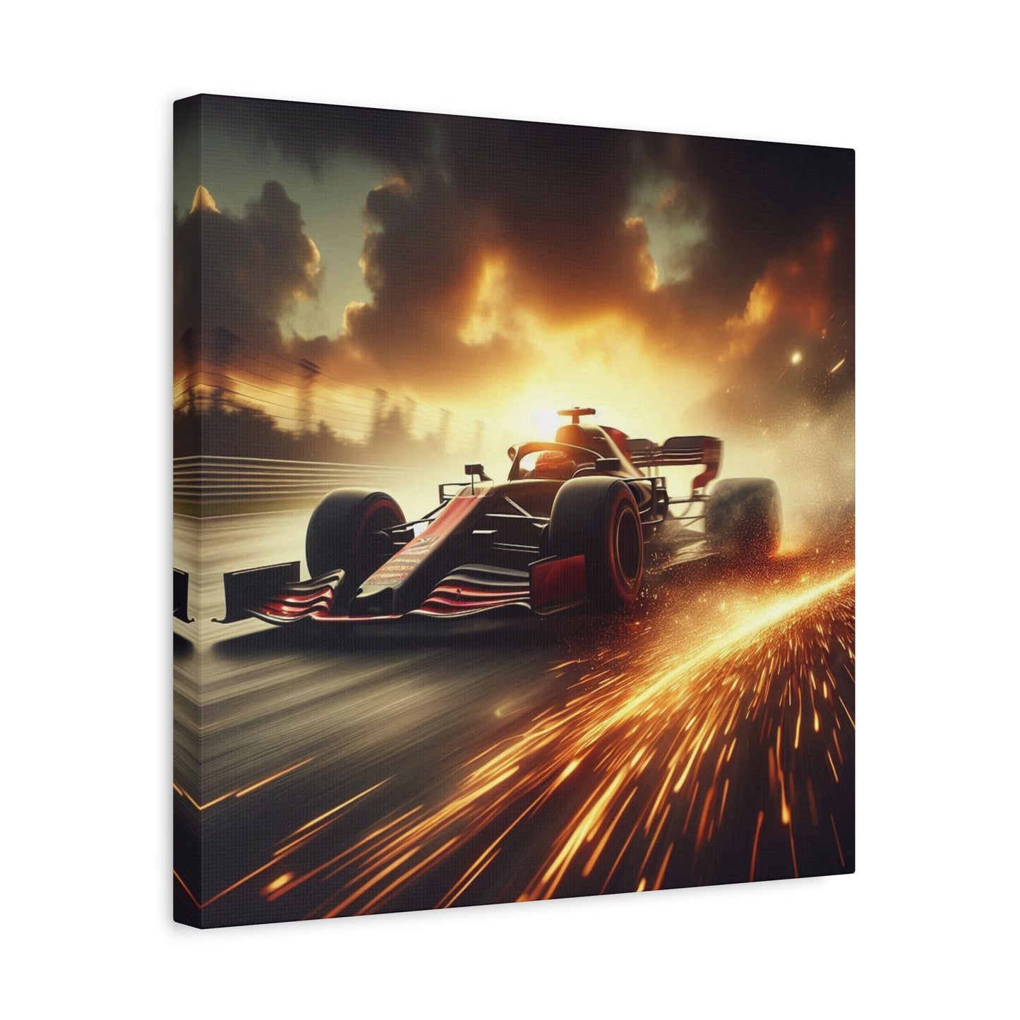 π Golden Drift Canvas Print β Formula 1 Racing Sparks Art | High - Speed Wall Decor - BTS Canvas