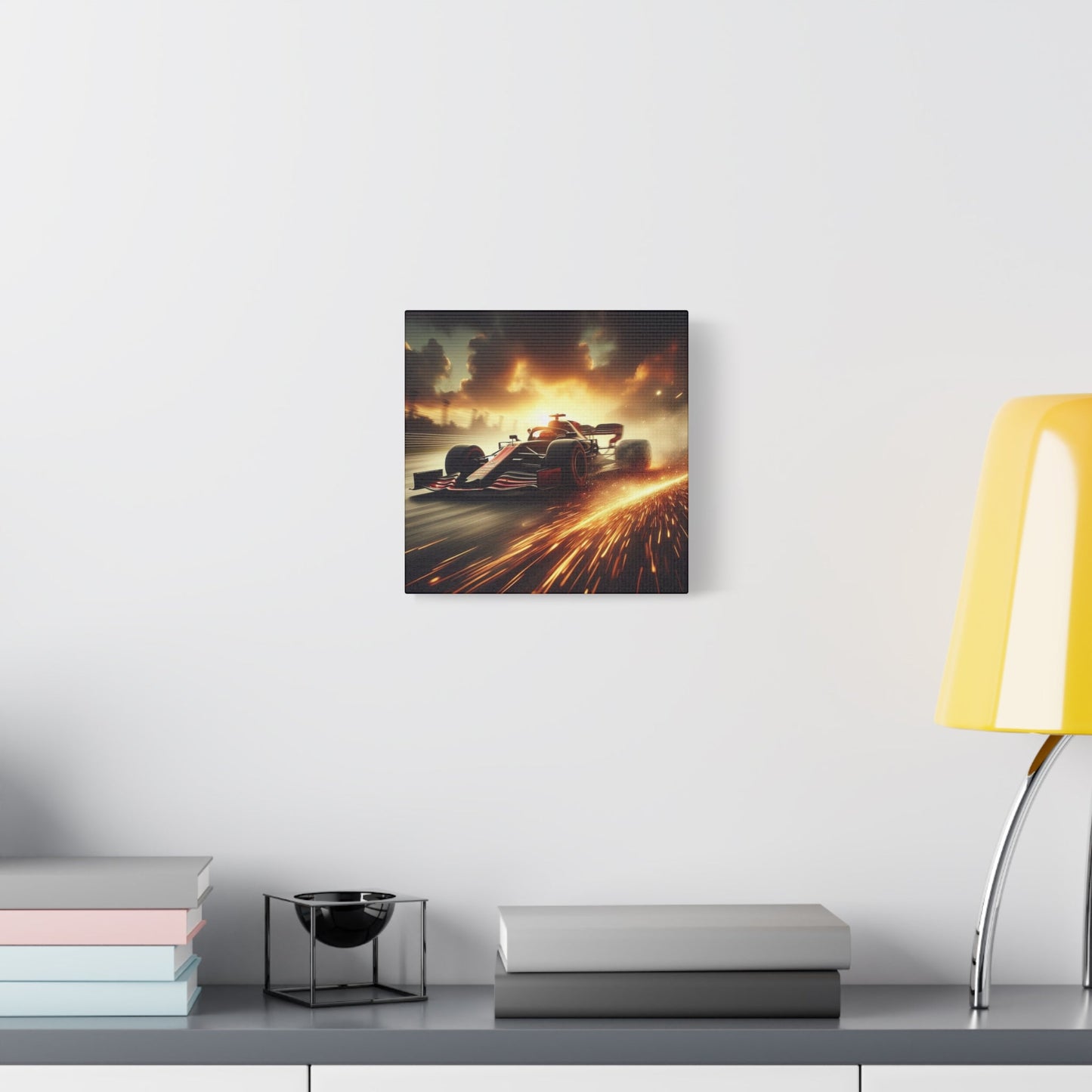 π Golden Drift Canvas Print β Formula 1 Racing Sparks Art | High - Speed Wall Decor - BTS Canvas