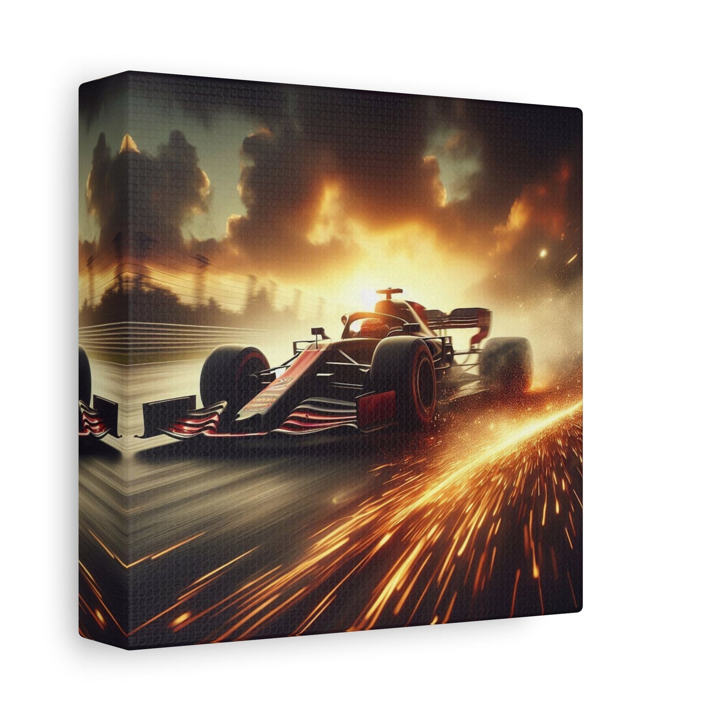 π Golden Drift Canvas Print β Formula 1 Racing Sparks Art | High - Speed Wall Decor - BTS Canvas