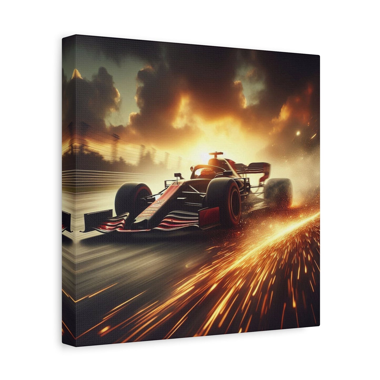 π Golden Drift Canvas Print β Formula 1 Racing Sparks Art | High - Speed Wall Decor - BTS Canvas