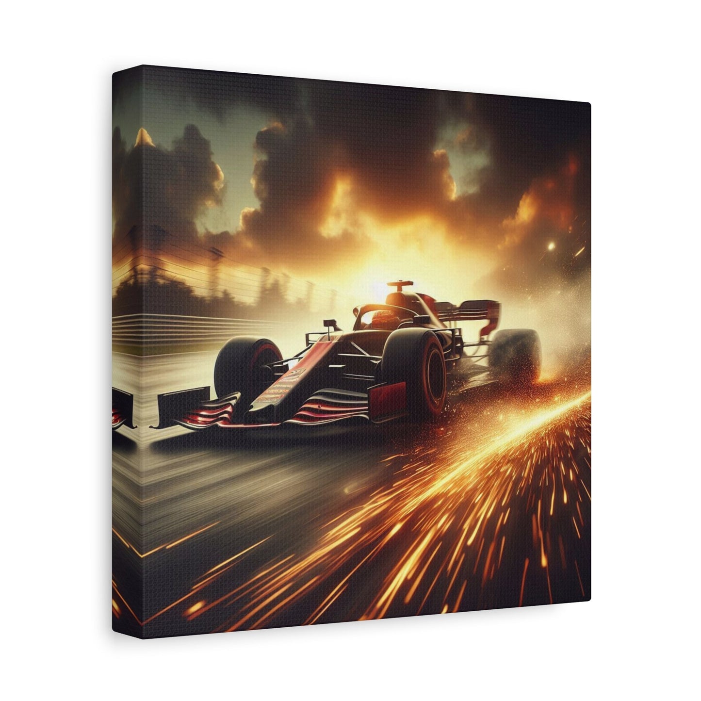 π Golden Drift Canvas Print β Formula 1 Racing Sparks Art | High - Speed Wall Decor - BTS Canvas