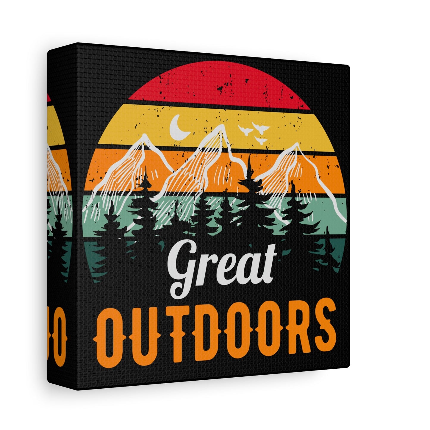 Great Outdoors Retro Mountain – Matte Canvas Wall Art - BTS Canvas
