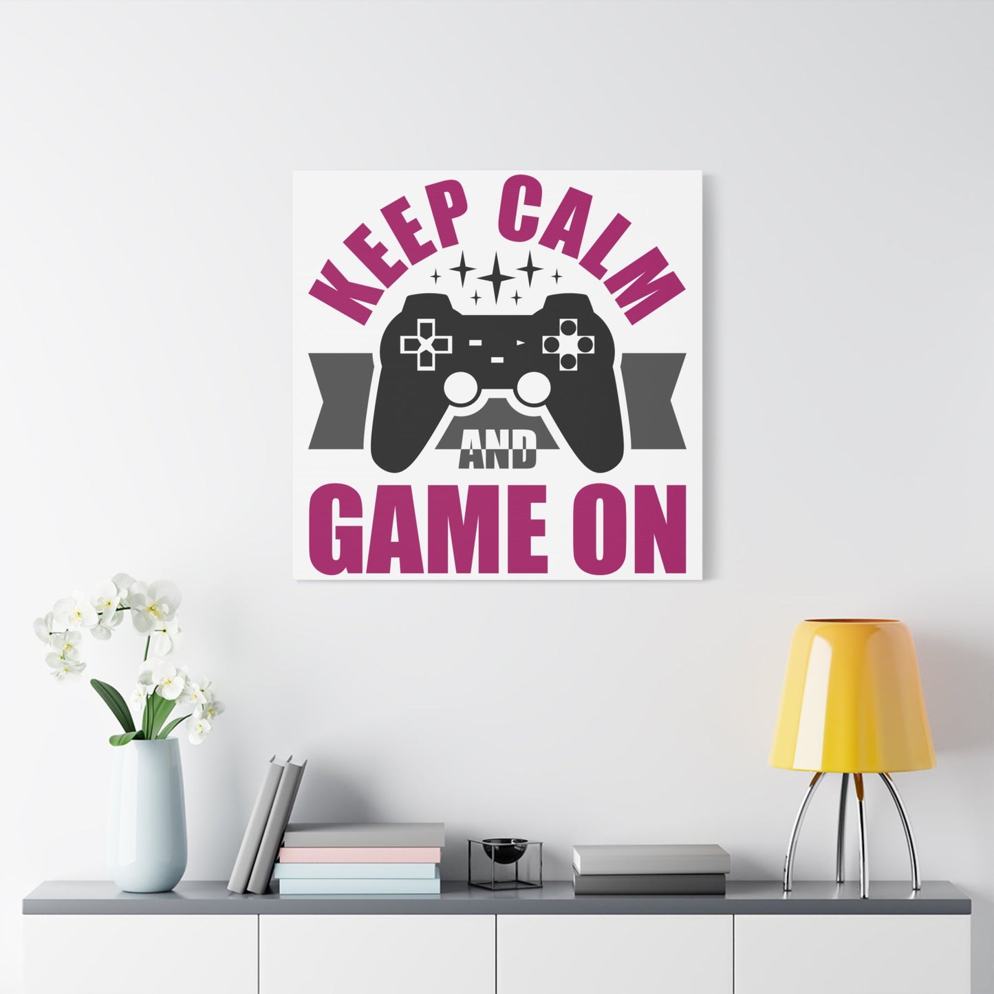 Keep Calm and Game On – Gamer Wall Art Canvas for Chill Controllers - BTS Canvas