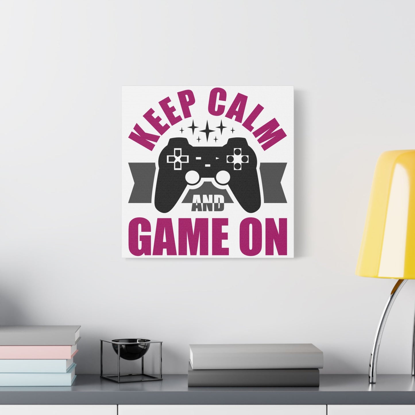Keep Calm and Game On – Gamer Wall Art Canvas for Chill Controllers - BTS Canvas