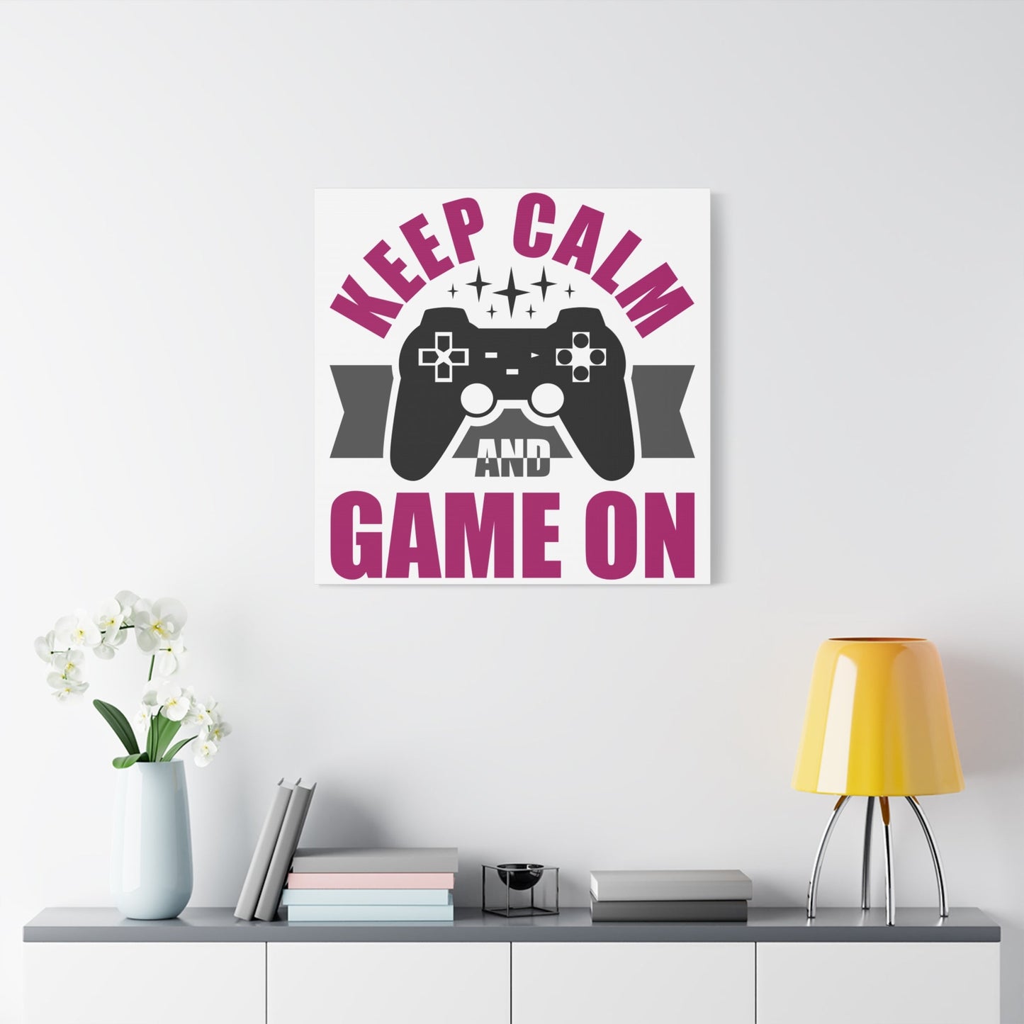 Keep Calm and Game On – Gamer Wall Art Canvas for Chill Controllers - BTS Canvas