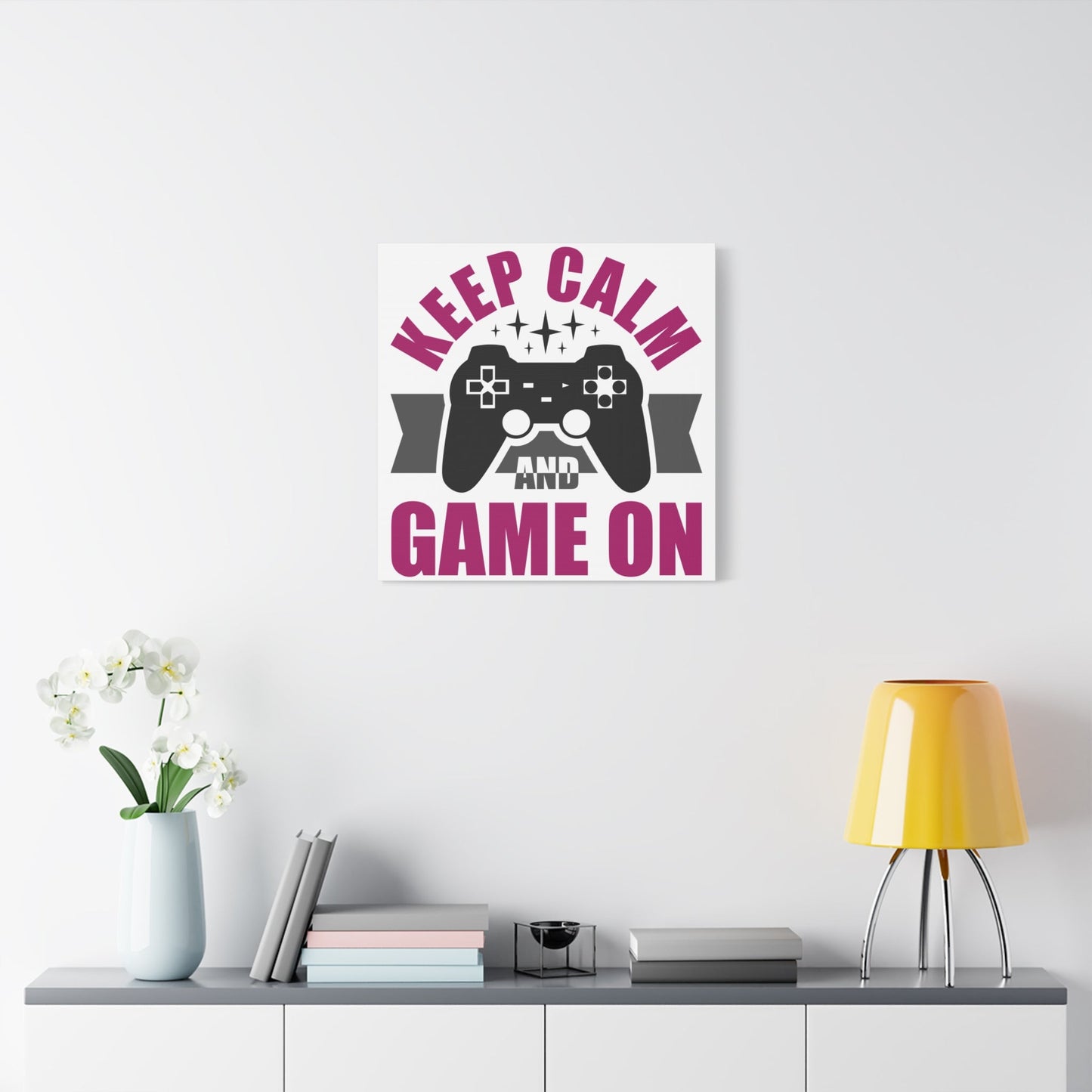 Keep Calm and Game On – Gamer Wall Art Canvas for Chill Controllers - BTS Canvas