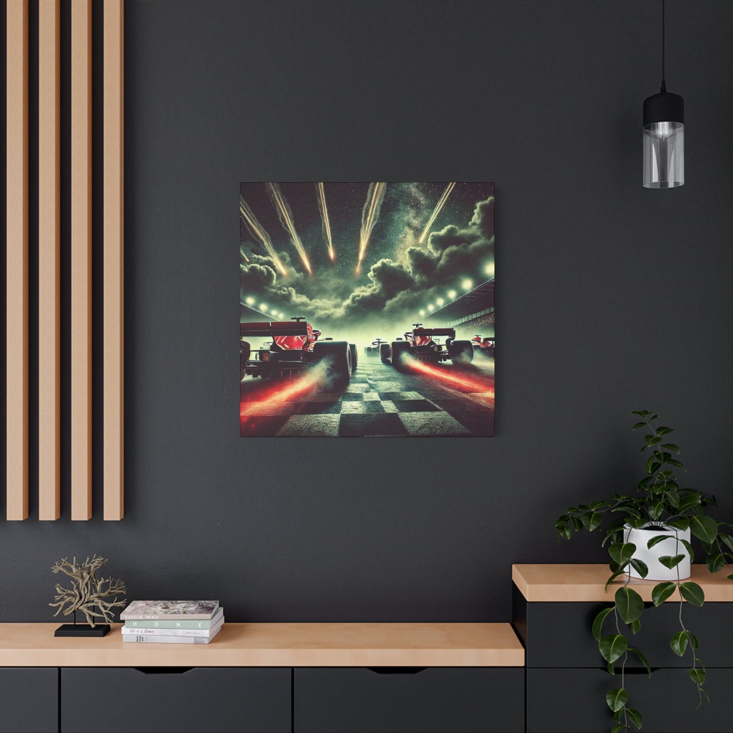 ๐ Meteor Rush Canvas Print โ Formula 1 Racing Under Stars | Motorsport Wall Art - BTS Canvas
