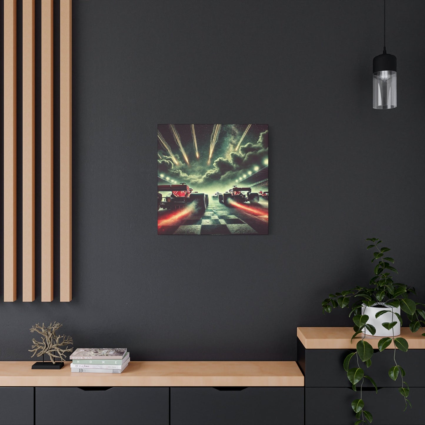 ๐ Meteor Rush Canvas Print โ Formula 1 Racing Under Stars | Motorsport Wall Art - BTS Canvas