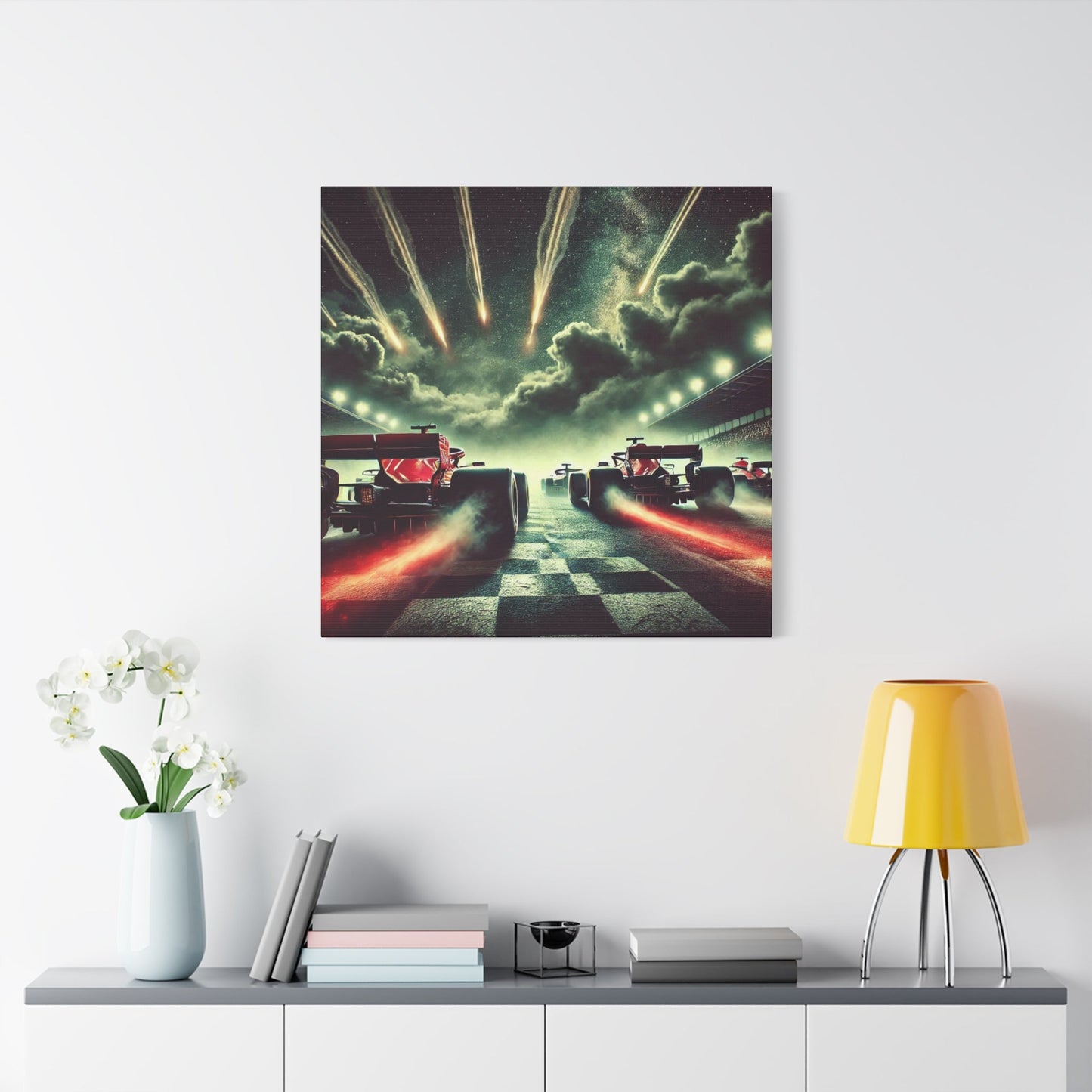 ๐ Meteor Rush Canvas Print โ Formula 1 Racing Under Stars | Motorsport Wall Art - BTS Canvas