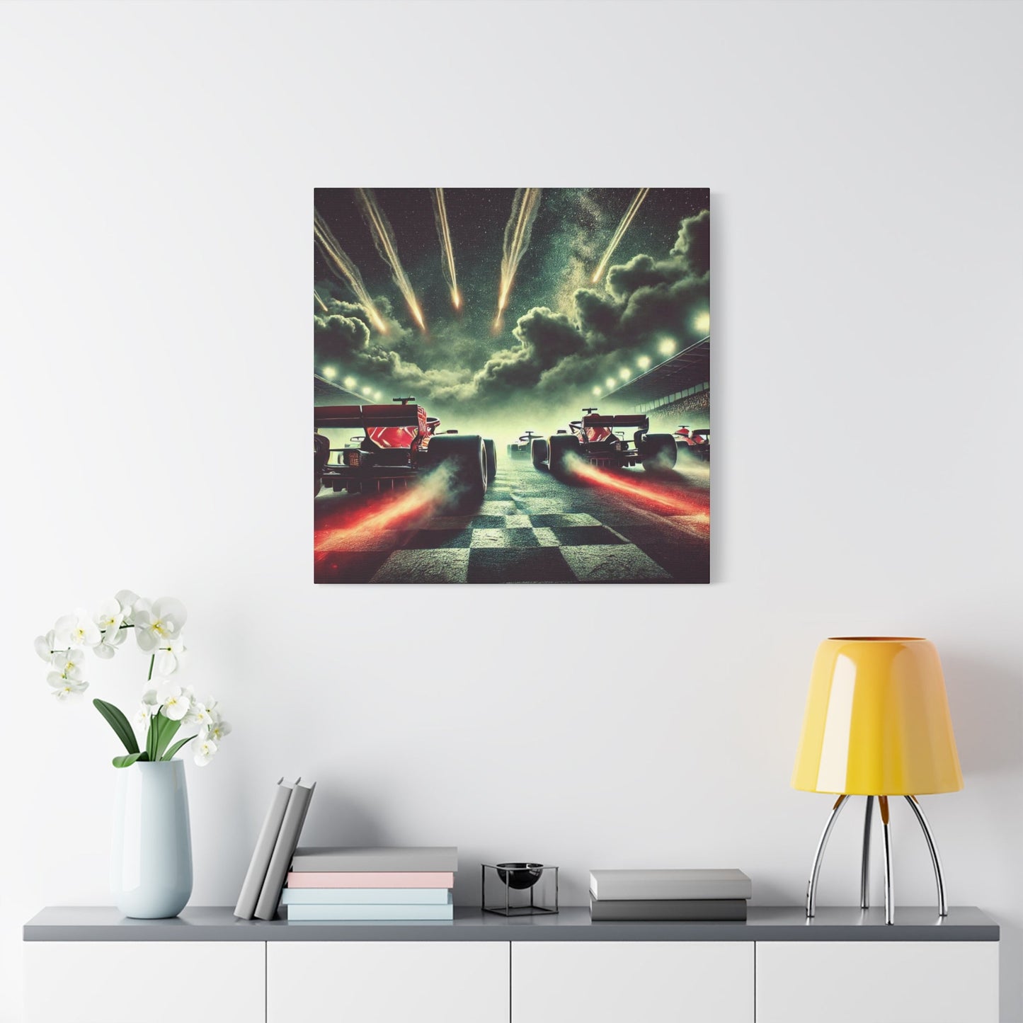 ๐ Meteor Rush Canvas Print โ Formula 1 Racing Under Stars | Motorsport Wall Art - BTS Canvas