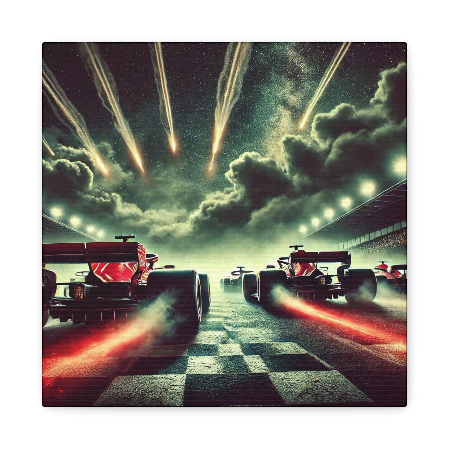 ๐ Meteor Rush Canvas Print โ Formula 1 Racing Under Stars | Motorsport Wall Art - BTS Canvas