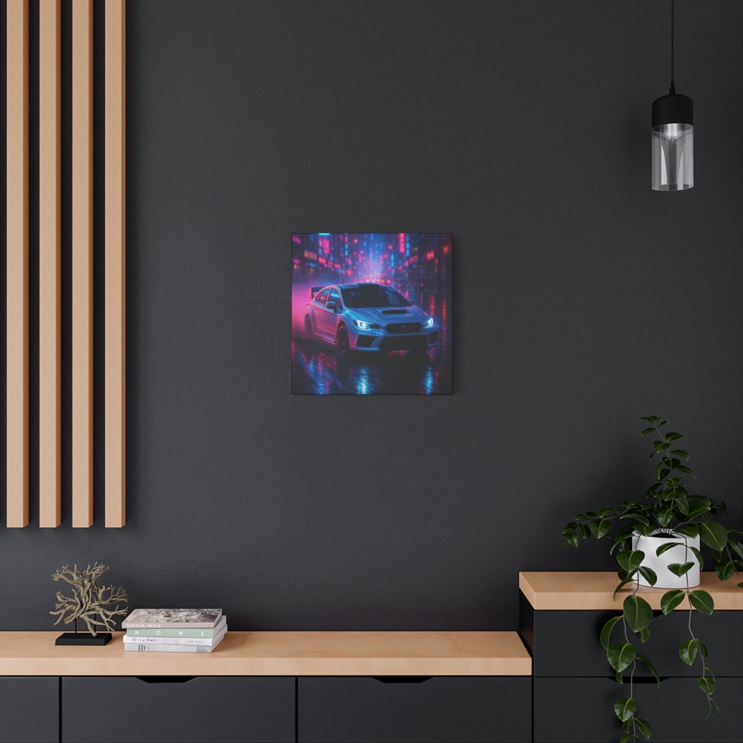 Neon Drift Canvas Print β Subaru WRX STI Urban Racing Art | Night City Wall Decor - BTS Canvas