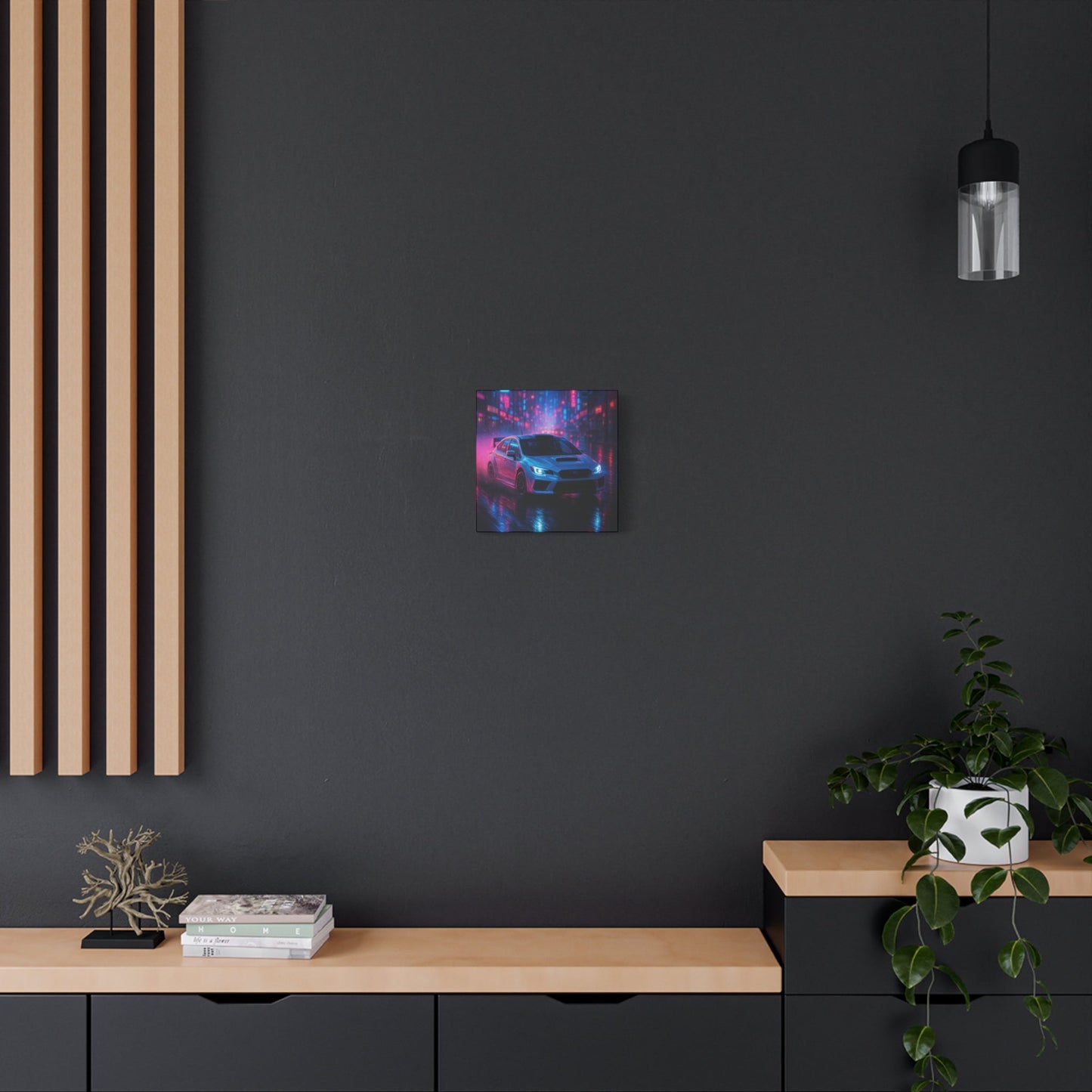 Neon Drift Canvas Print β Subaru WRX STI Urban Racing Art | Night City Wall Decor - BTS Canvas