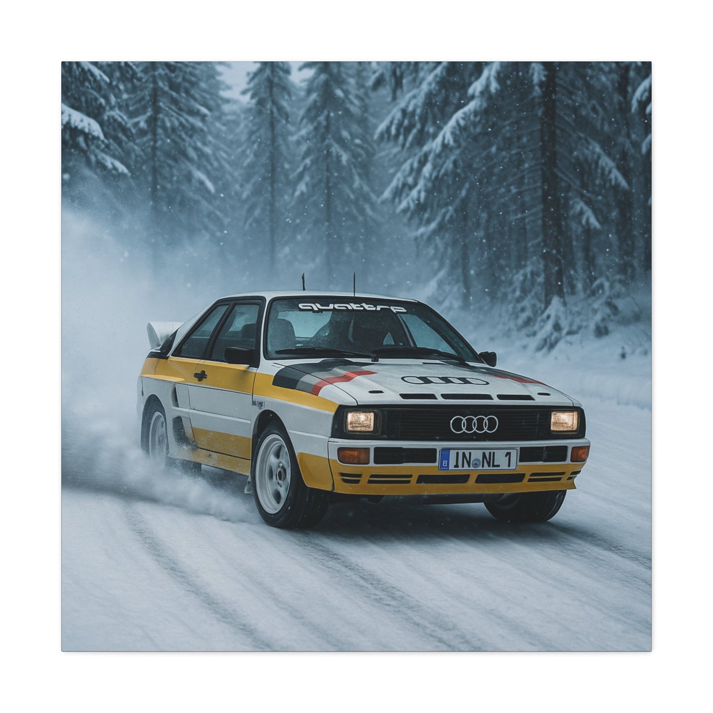 Snow Drift Legend Canvas Print β Audi Quattro S1 Rally Art | Winter Motorsport Wall Decor - BTS Canvas