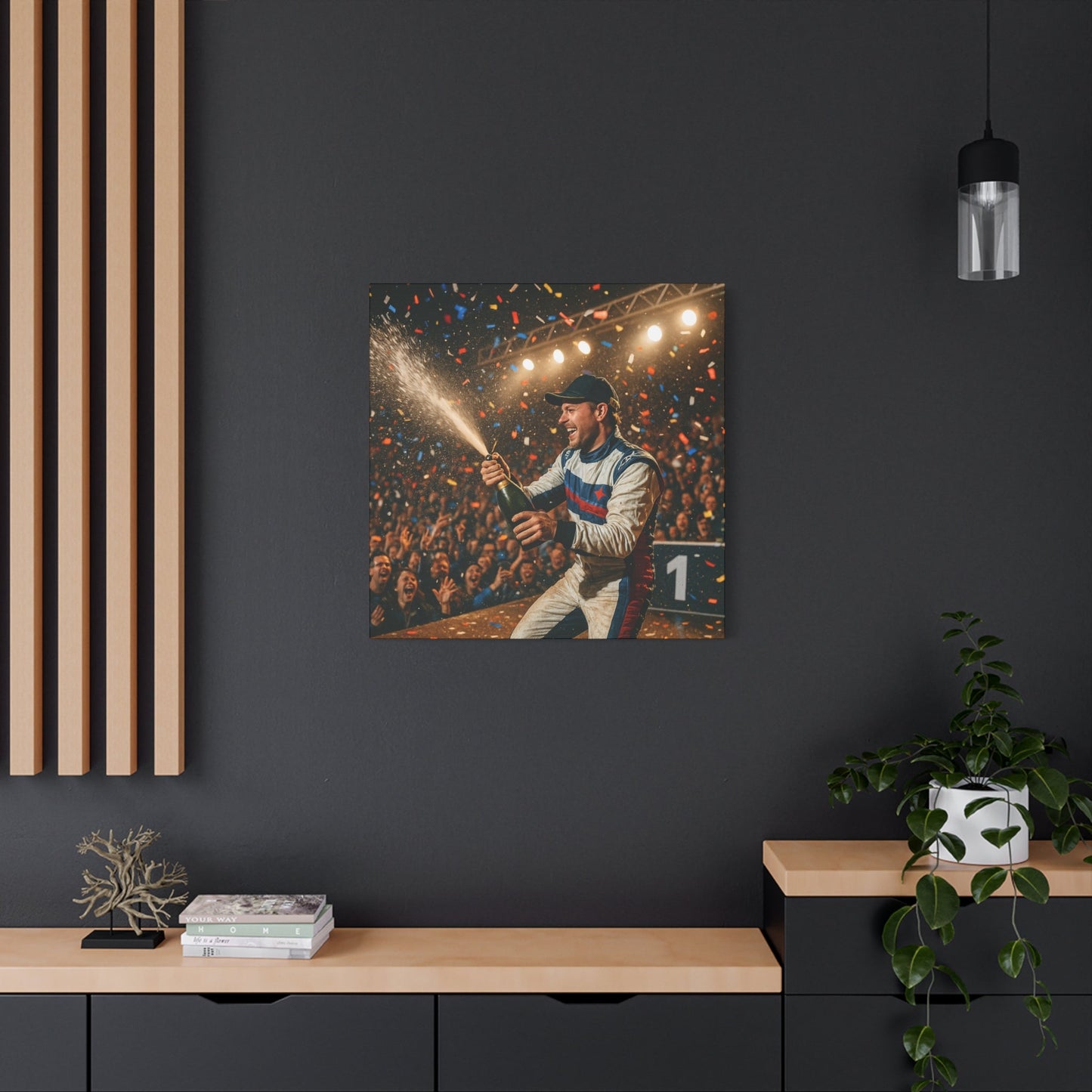 Victory Celebration Canvas Print β Motorsport Champion Podium Art | Racing Glory Wall Decor - BTS Canvas