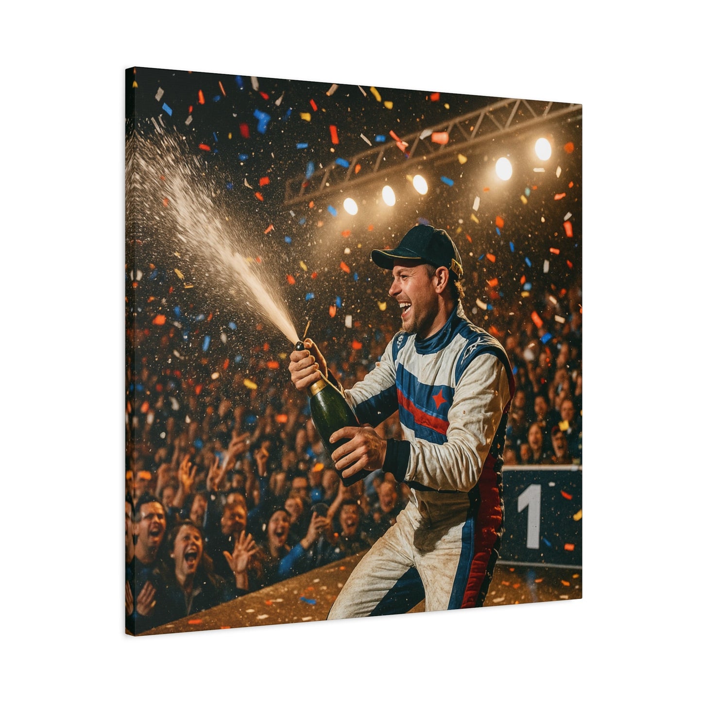 Victory Celebration Canvas Print β Motorsport Champion Podium Art | Racing Glory Wall Decor - BTS Canvas