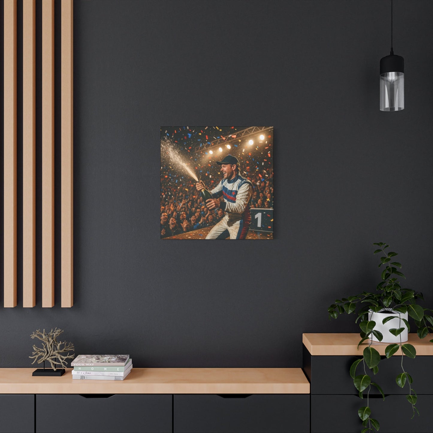 Victory Celebration Canvas Print β Motorsport Champion Podium Art | Racing Glory Wall Decor - BTS Canvas