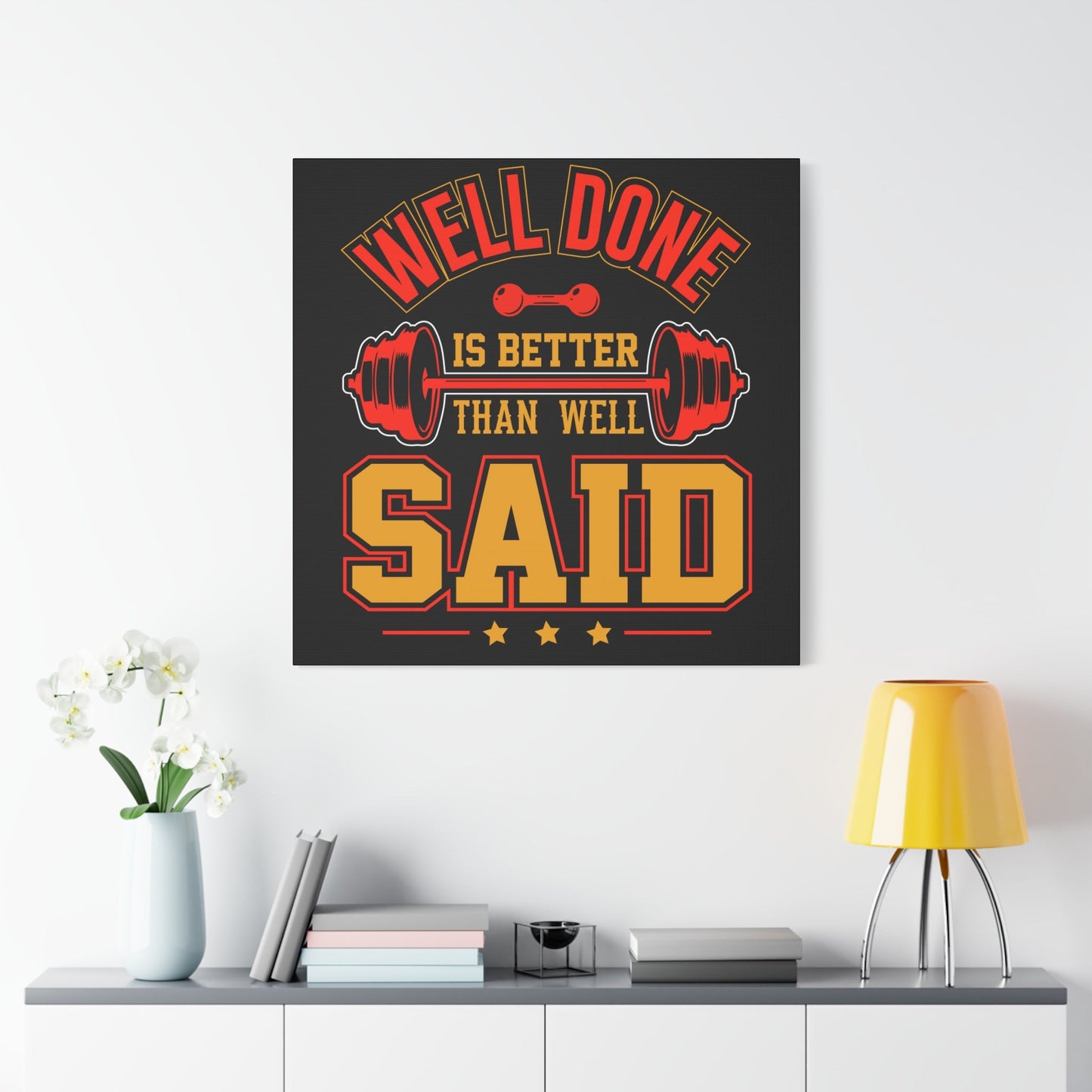 “Well Done Is Better Than Well Said” Gym Motivation Canvas 🛑💪🔥 - BTS Canvas