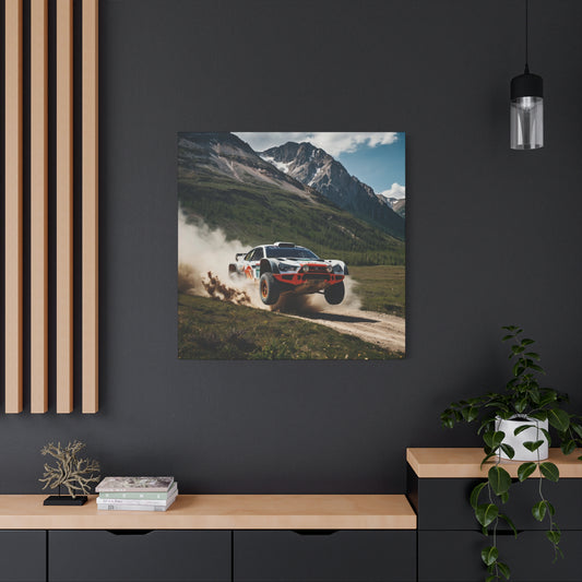 Alpine Ascent Canvas Print – Rally Raid Off-Road Racing Art | Mountain Jump Wall Decor