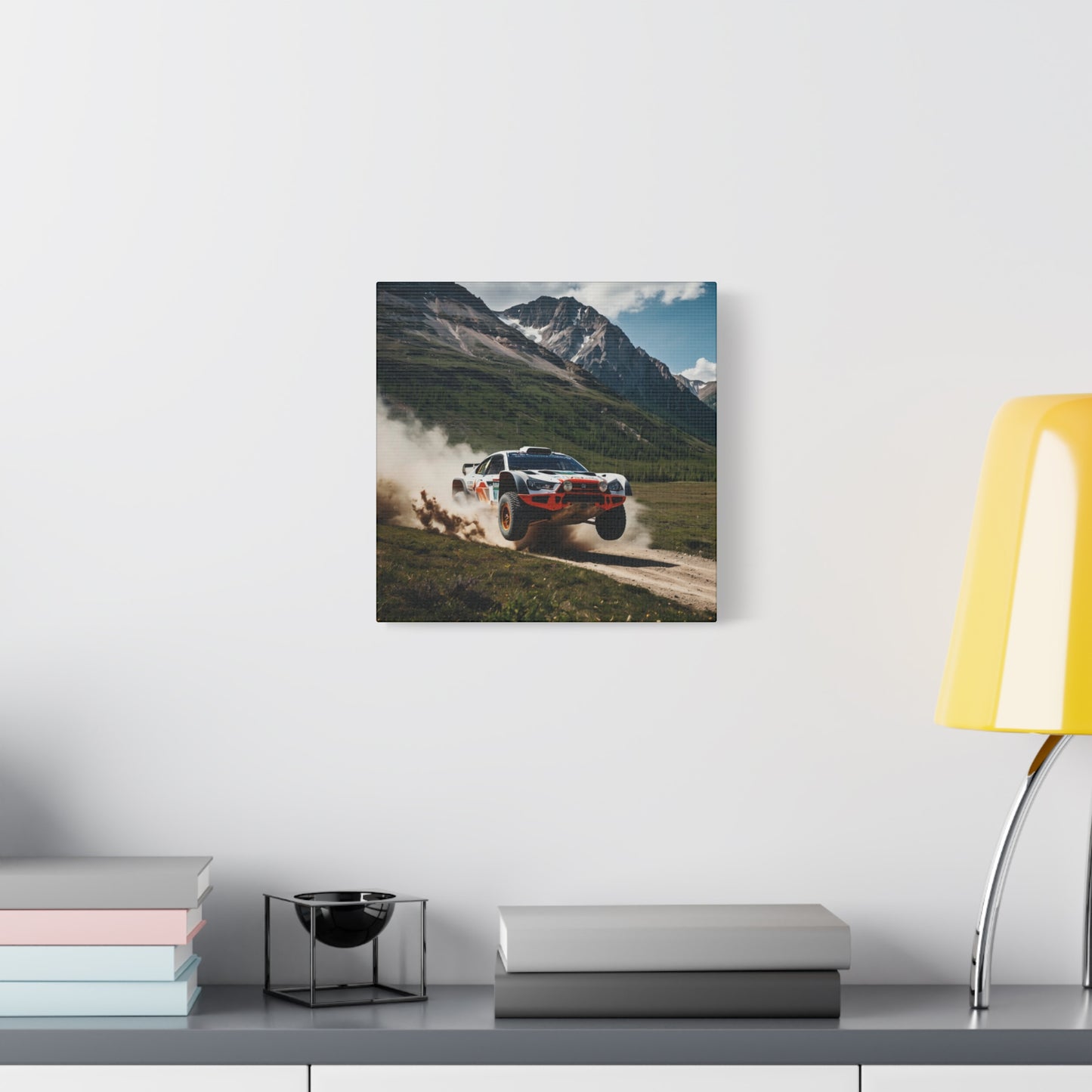 Alpine Ascent Canvas Print – Rally Raid Off-Road Racing Art | Mountain Jump Wall Decor