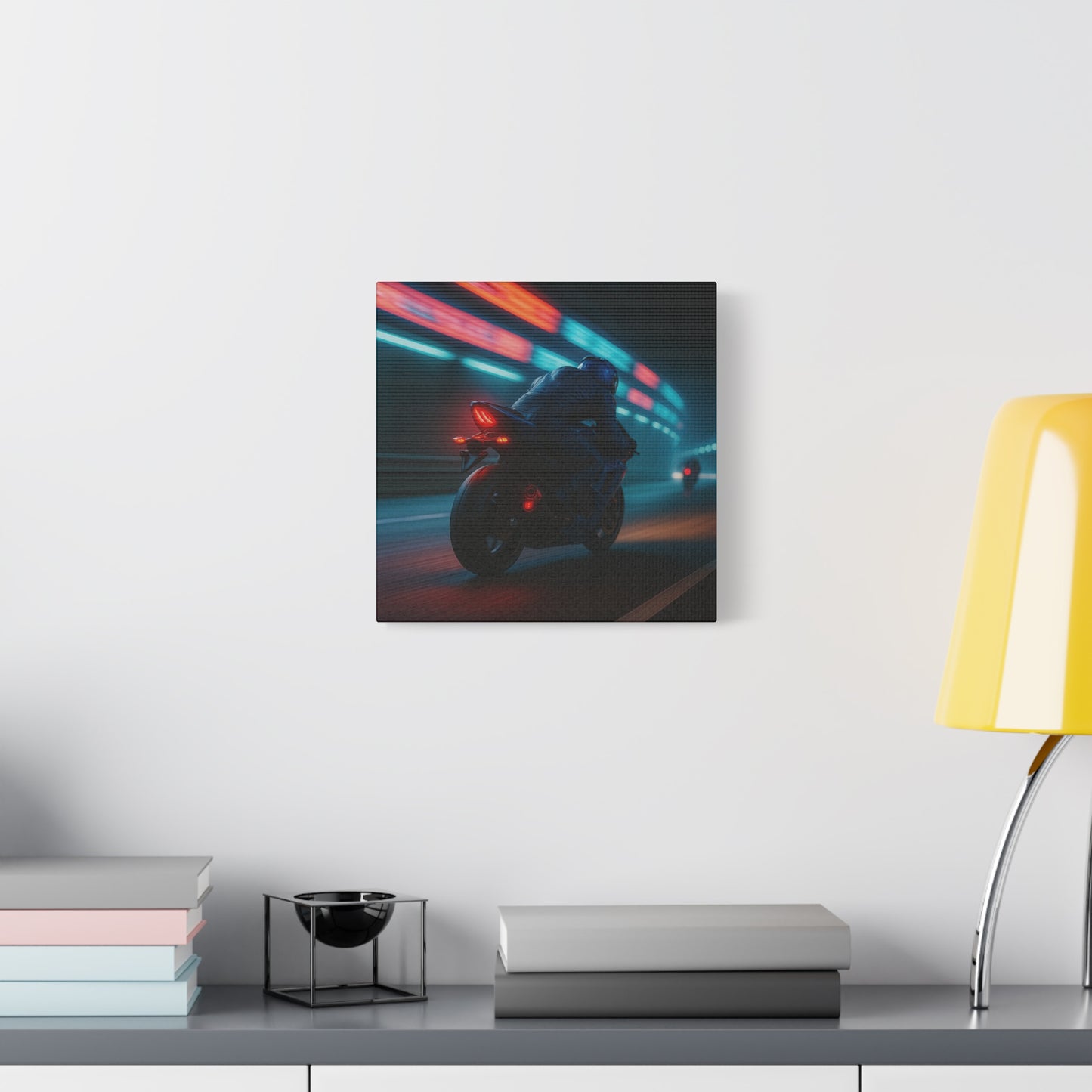 🌌 Tunnel Rush – Urban Speed Motorcycle Canvas Print | Velocity, Lights & City Pulse