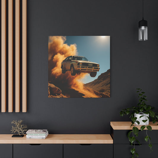 Airborne Legend Canvas Print – Audi Quattro Rally Jump Art | Group B Motorsport Decor - BTS Canvas