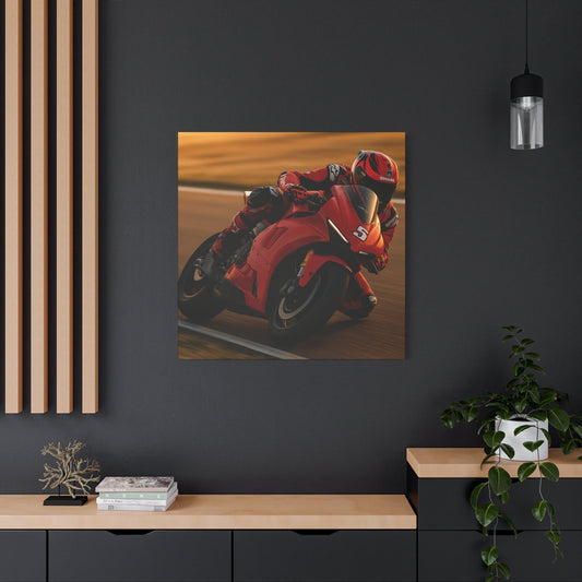 🏍️ Blazing Apex – Superbike Racing Canvas Print | High - Speed Lean, Pure Adrenaline Art - BTS Canvas