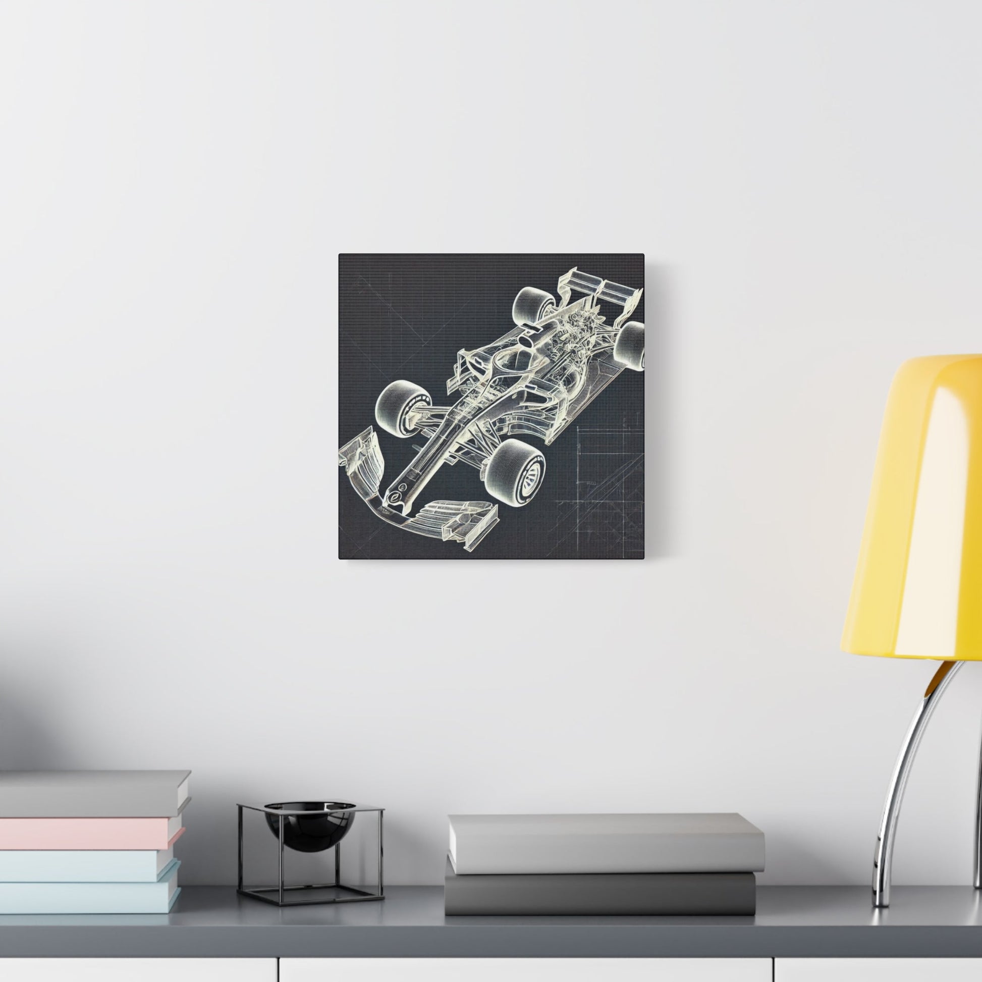 🏁 Blueprint Racer Canvas Print – Formula 1 Engineering Art | Motorsport Wall Decor - BTS Canvas