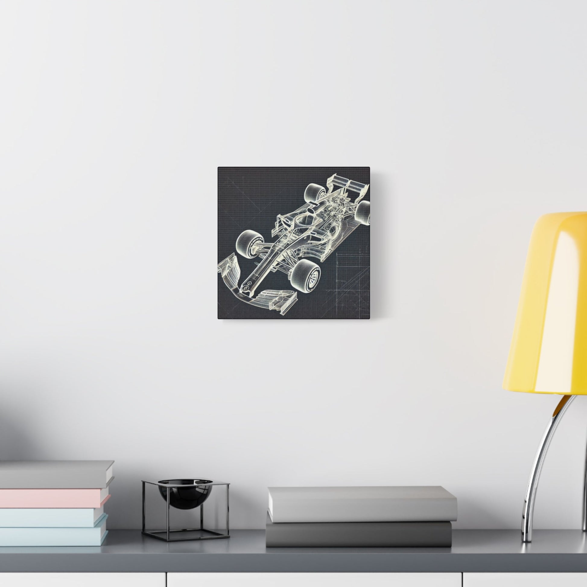 🏁 Blueprint Racer Canvas Print – Formula 1 Engineering Art | Motorsport Wall Decor - BTS Canvas