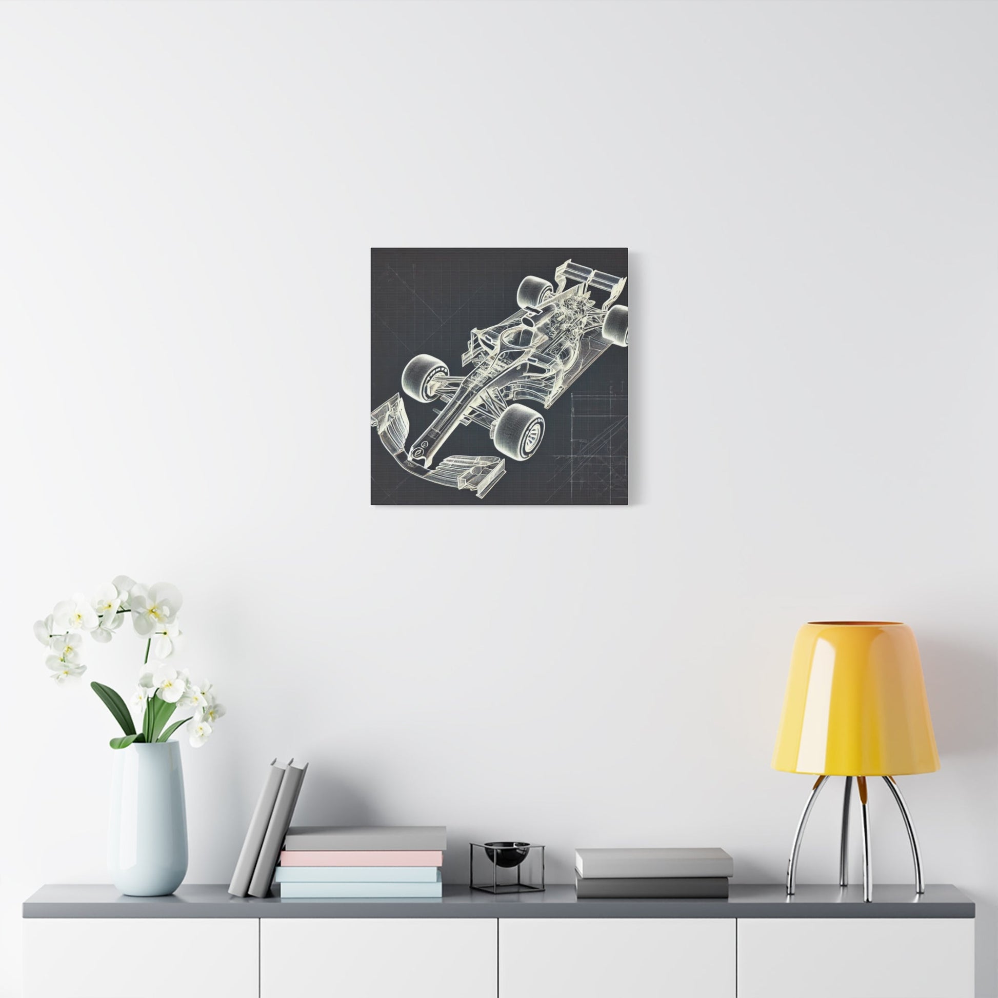 🏁 Blueprint Racer Canvas Print – Formula 1 Engineering Art | Motorsport Wall Decor - BTS Canvas