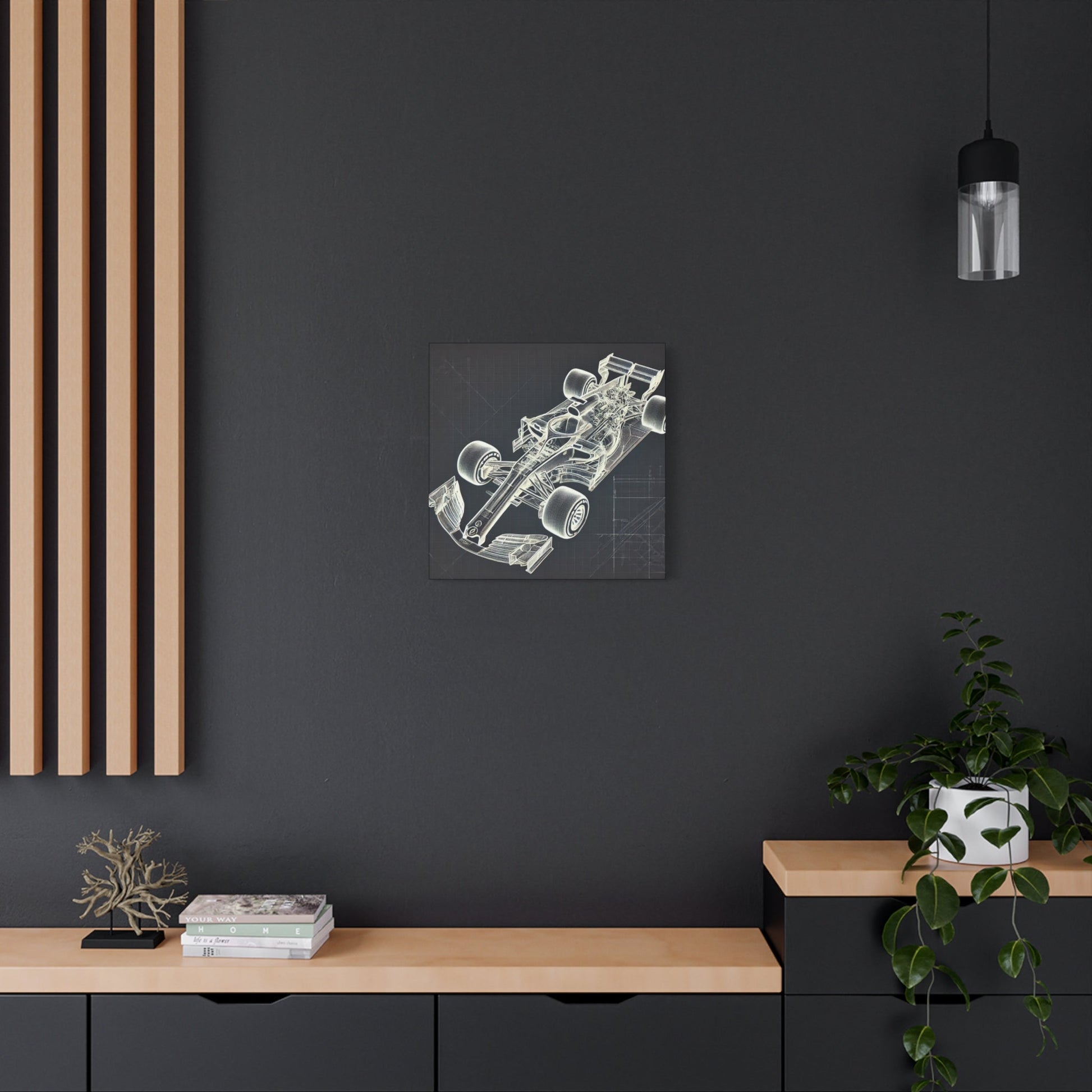 🏁 Blueprint Racer Canvas Print – Formula 1 Engineering Art | Motorsport Wall Decor - BTS Canvas