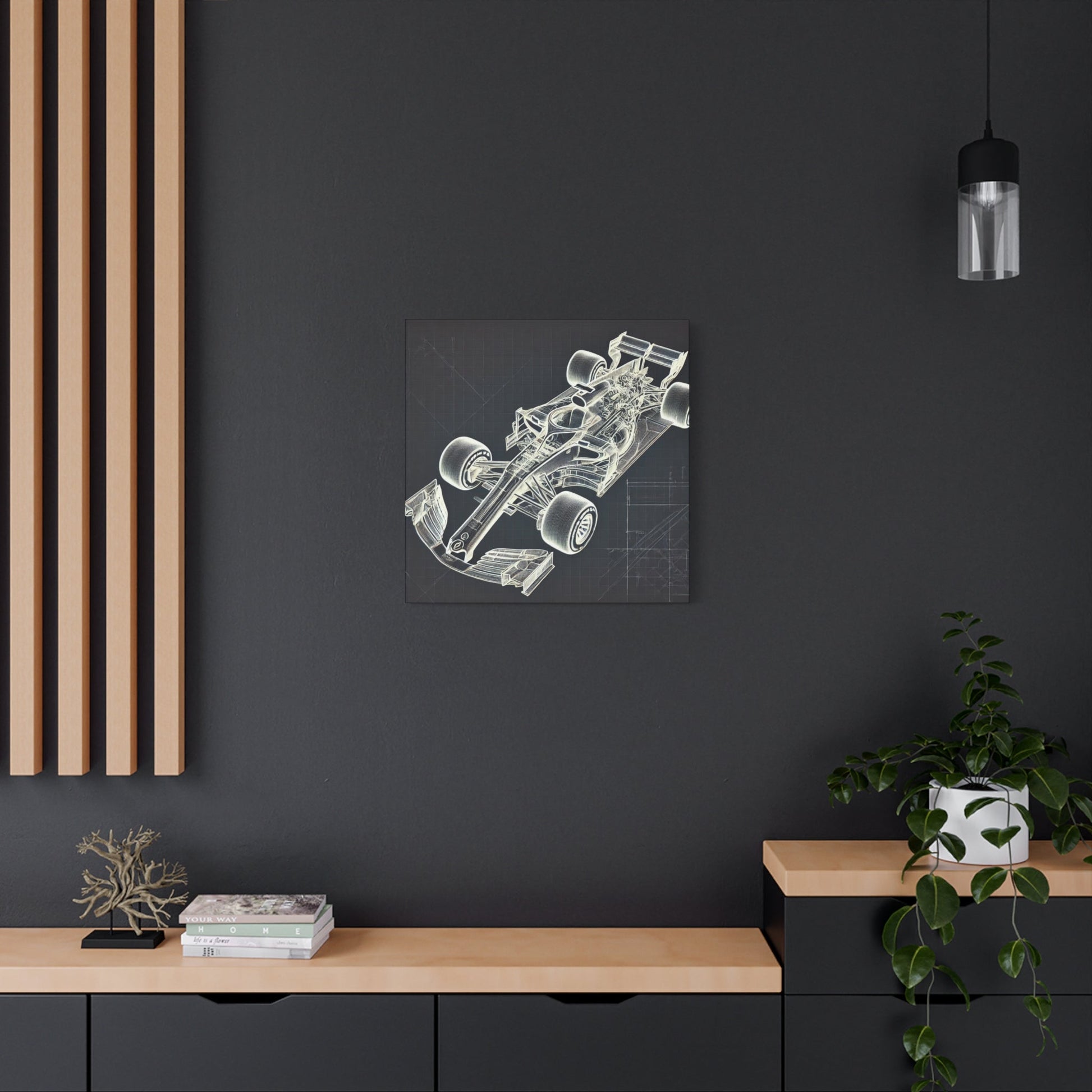 🏁 Blueprint Racer Canvas Print – Formula 1 Engineering Art | Motorsport Wall Decor - BTS Canvas