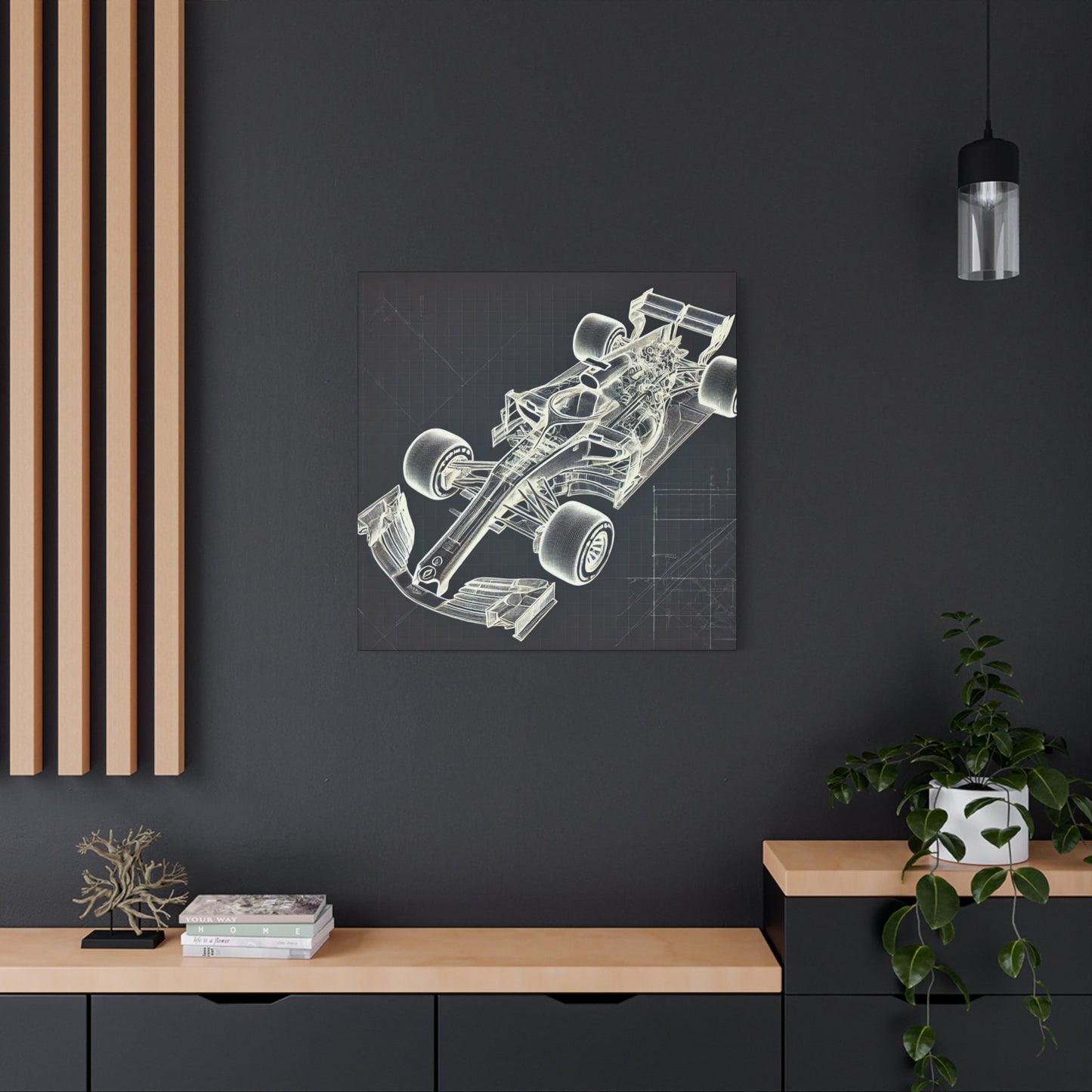 🏁 Blueprint Racer Canvas Print – Formula 1 Engineering Art | Motorsport Wall Decor - BTS Canvas